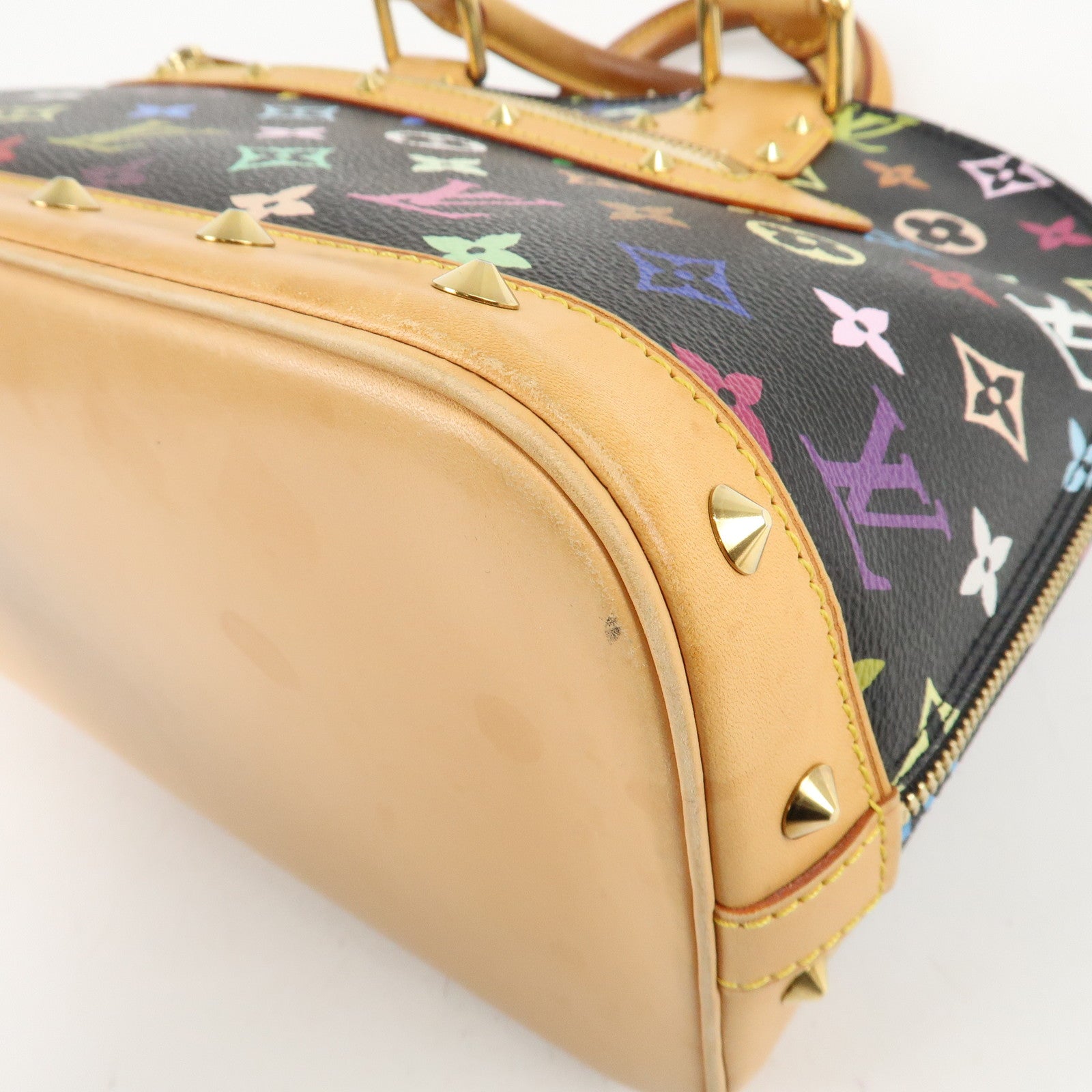 Louis Vuitton Monogram Multi Color Alma Hand Bag Noir M92646 Used