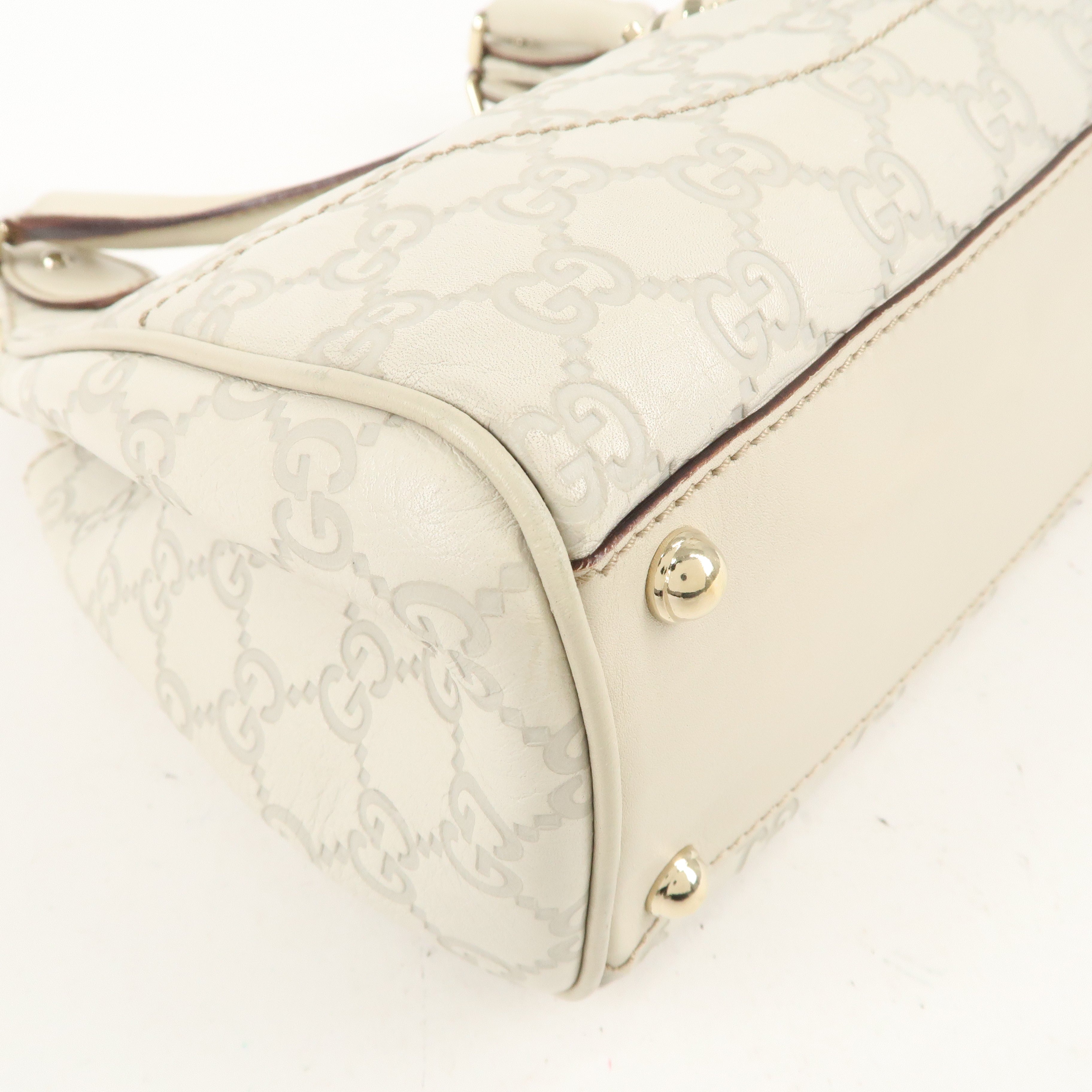 GUCCI New Jackie Guccissima Leather Shoulder Bag Ivory 145819