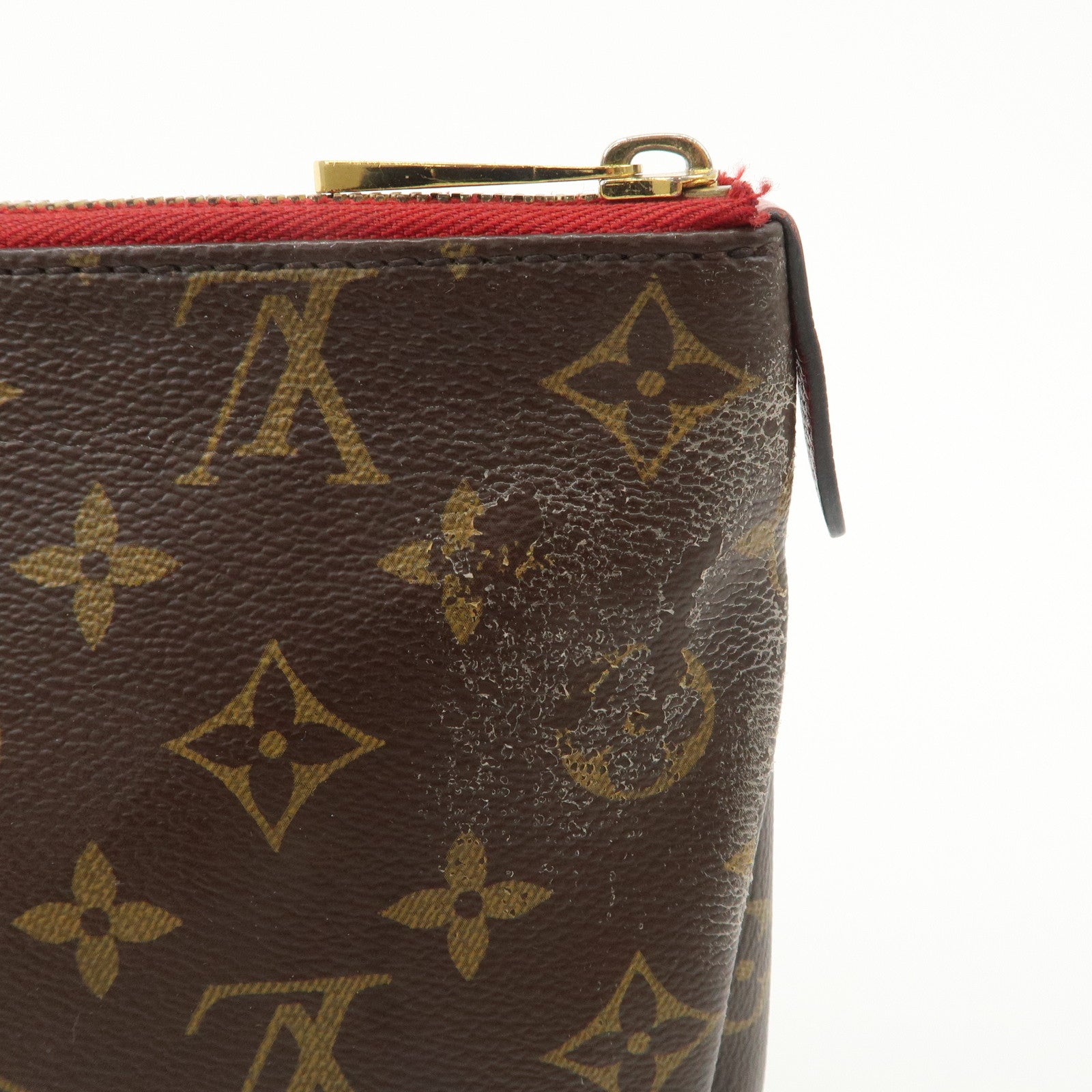 Louis Vuitton Monogram Pallas Beauty Case Brown Red M64123 Used