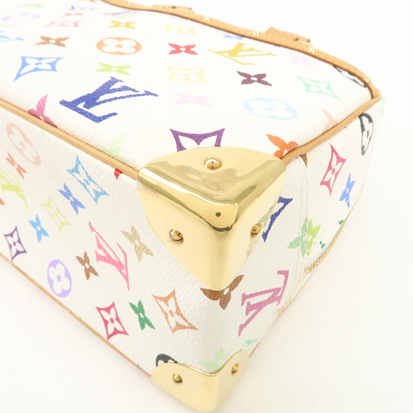 Louis Vuitton Monogram Multicolor Trouville Hand Bag Blanc M92663 Used