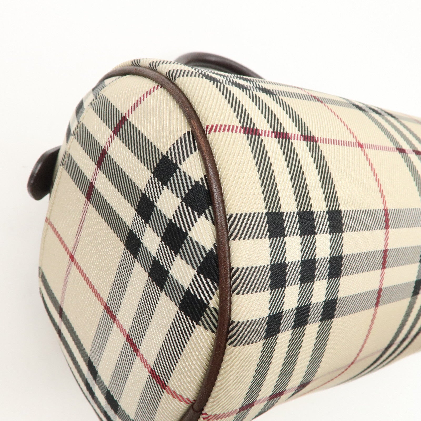 BURBERRY Nova Plaid Canvas Leather Hand Bag Shoulder Bag