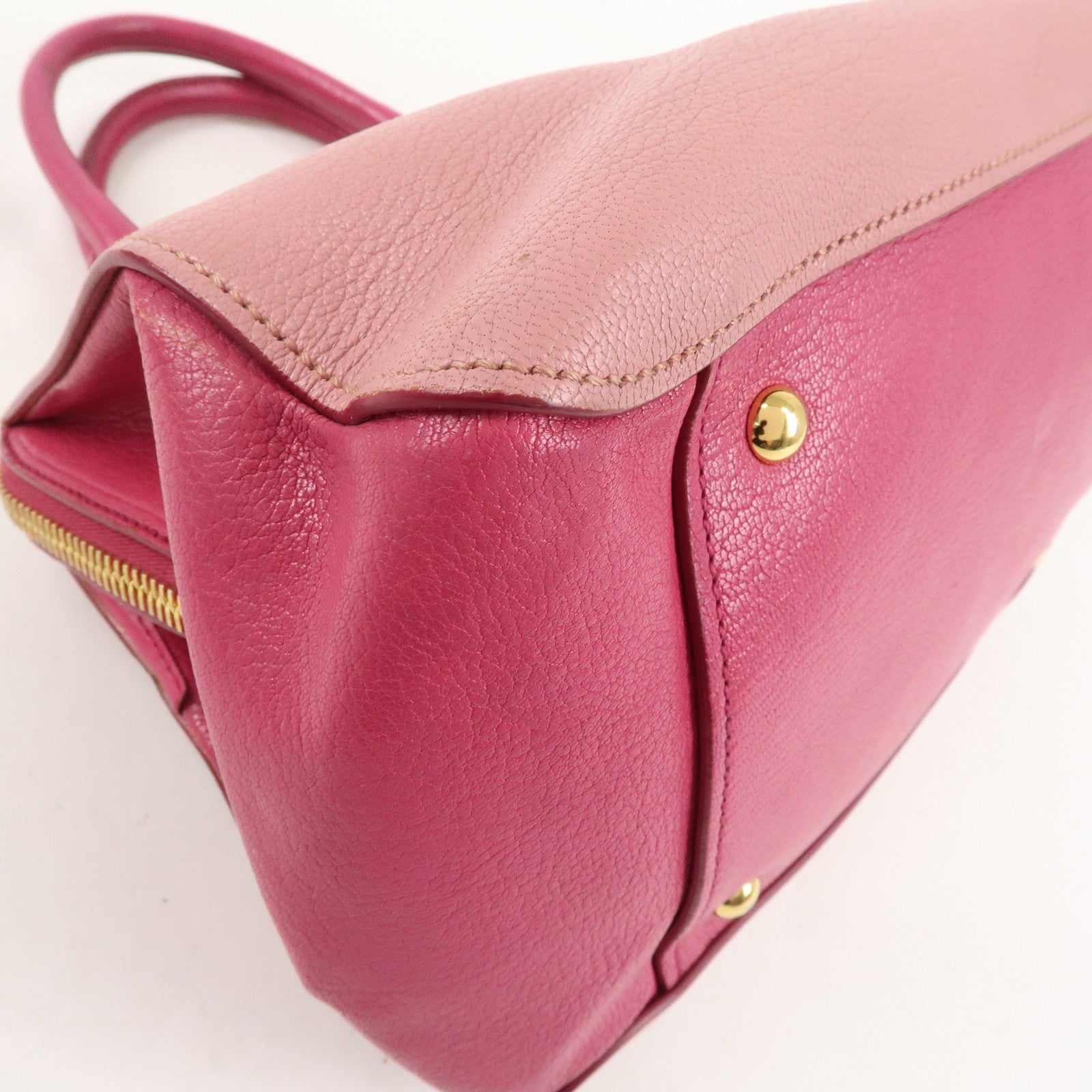 MIU MIU Leather 2WAY Bag Hand Bag Shoulder Bag Pink