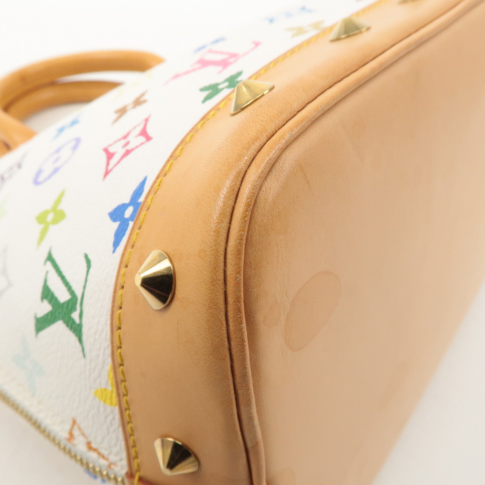 Louis Vuitton Monogram Multi Color Alma Hand Bag Blanc M92647