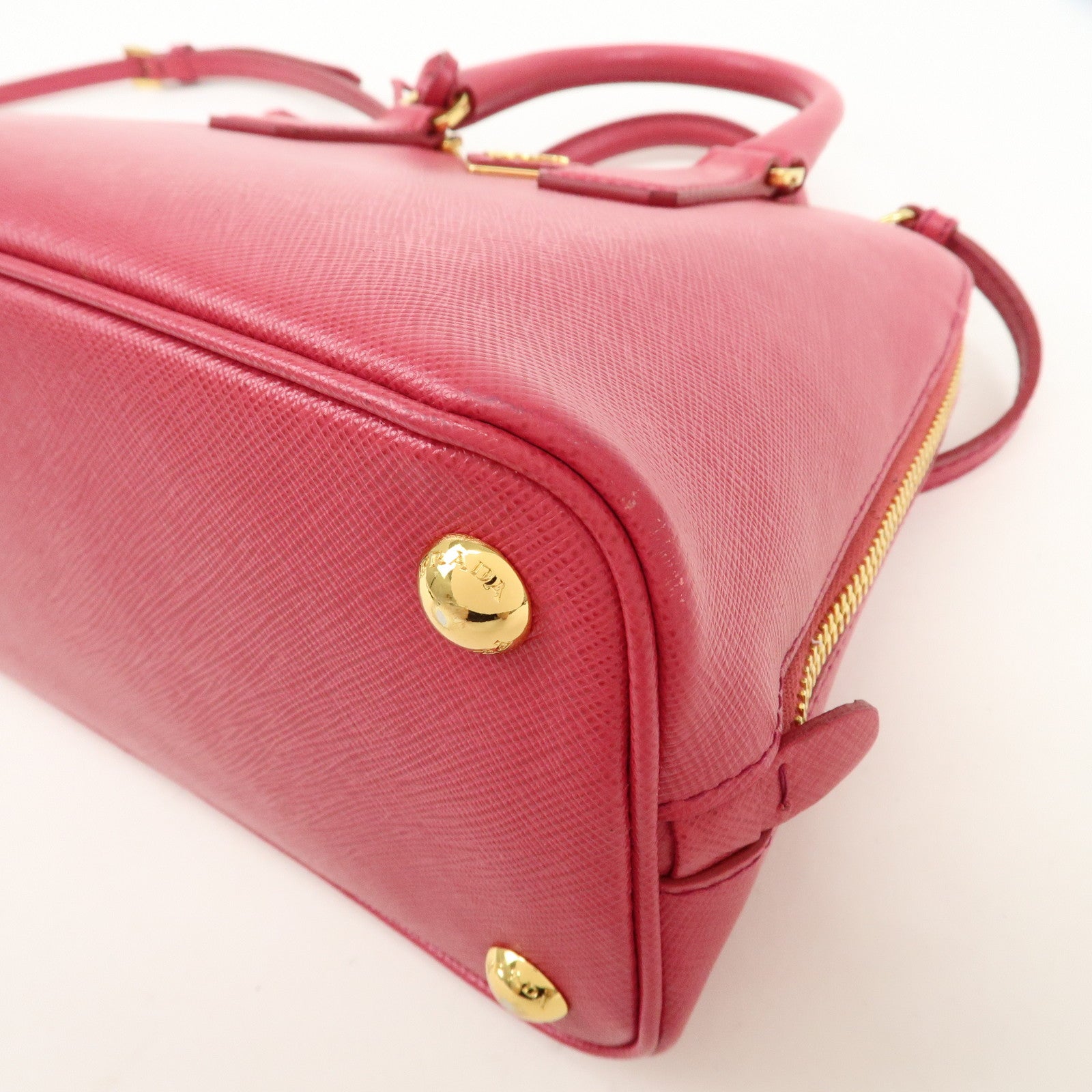 PRADA Logo Leather 2Way Hand Bag Shoulder Bag Pink BL0838