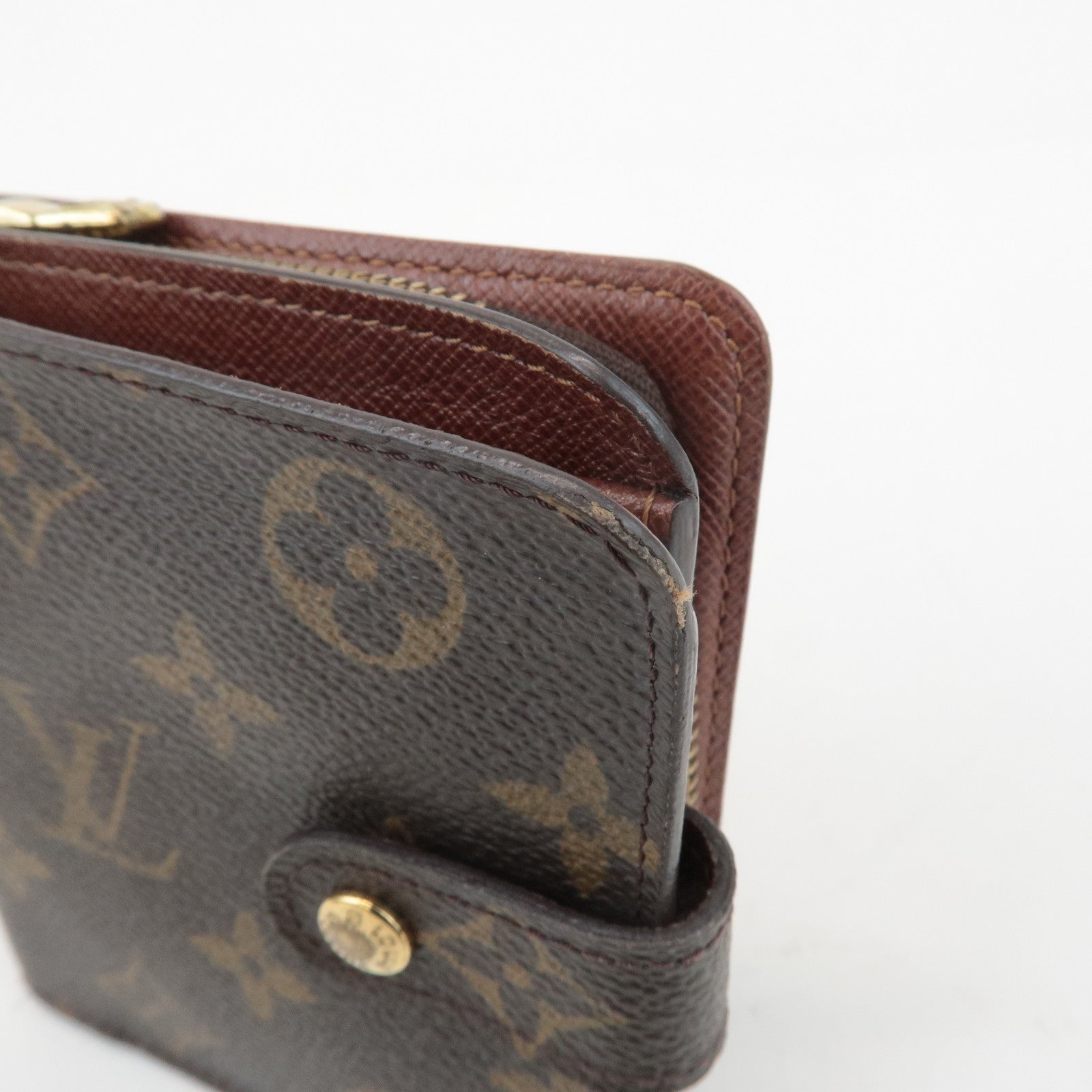 Louis Vuitton Louis Monogram Compact Zip Small Wallet M61667 Used