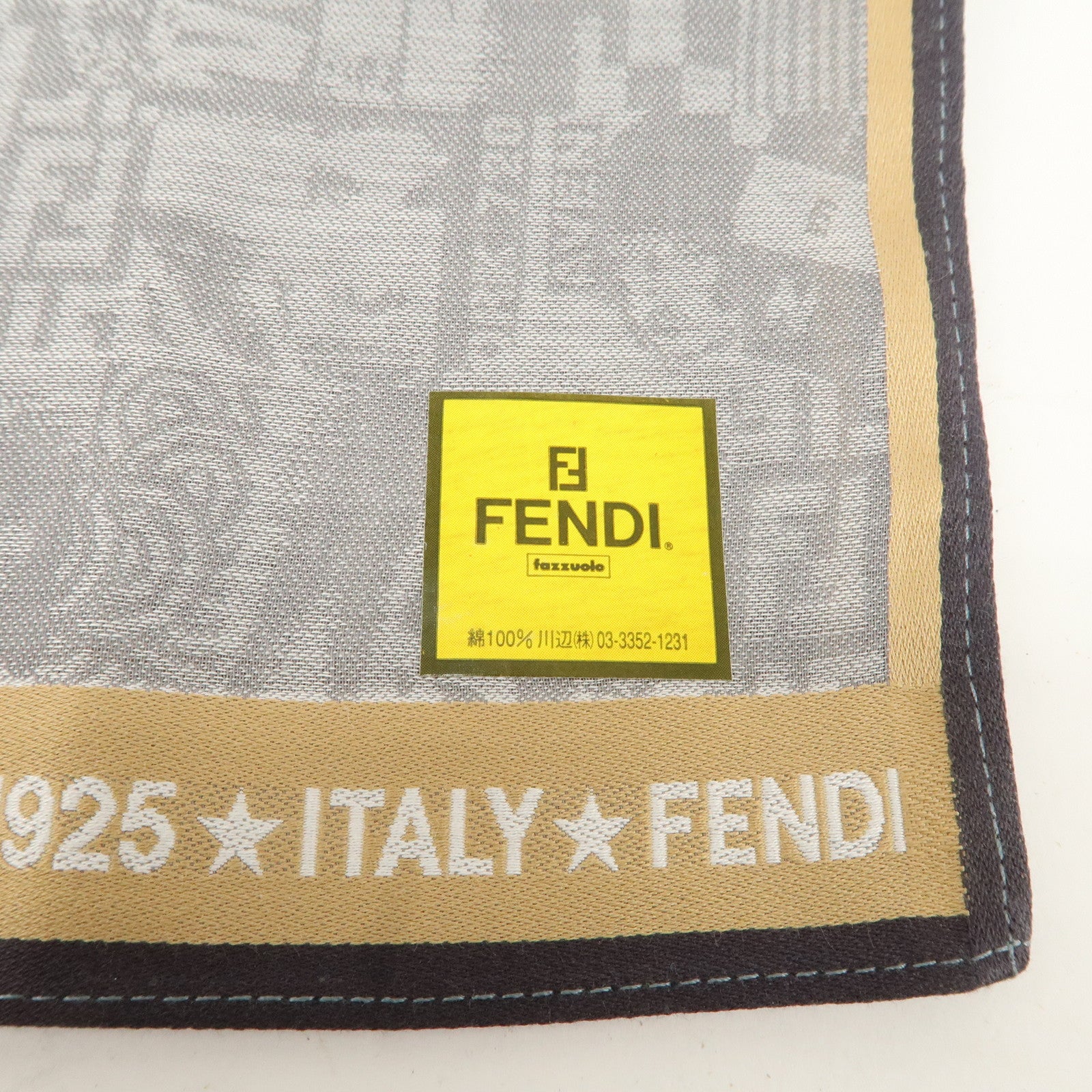 FENDI Set of 5 Cotton 100% Multi-color Handkerchief Used