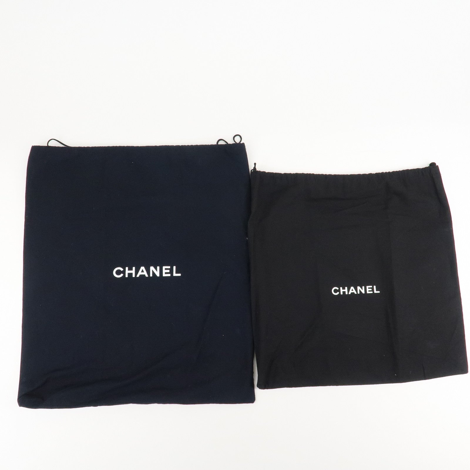 CHANEL Set of 10 Dust Bag Drawstring Black Used