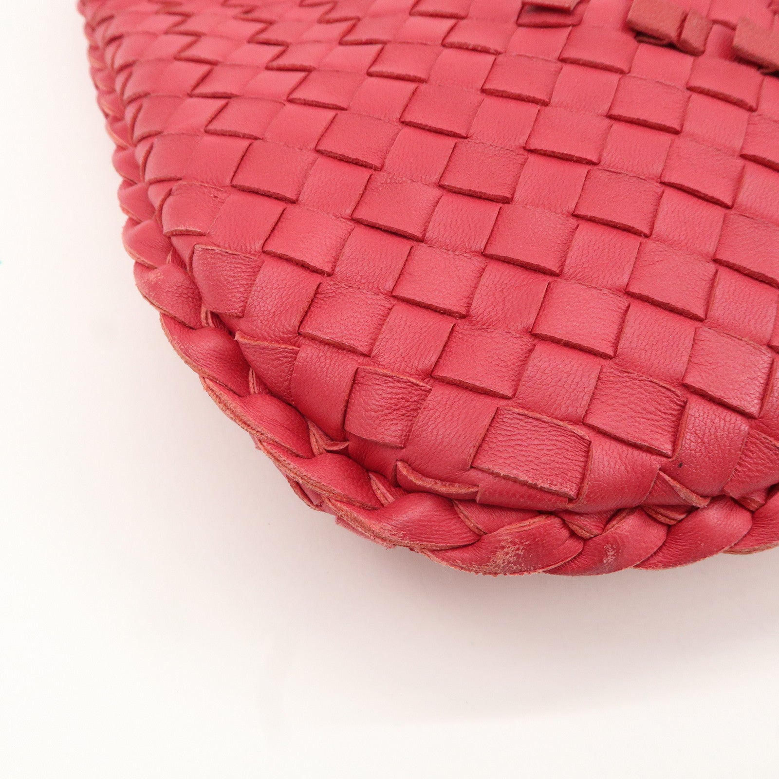 BOTTEGA VENETA Hobo Intrecciato Leather Shoulder Bag Pink 115653