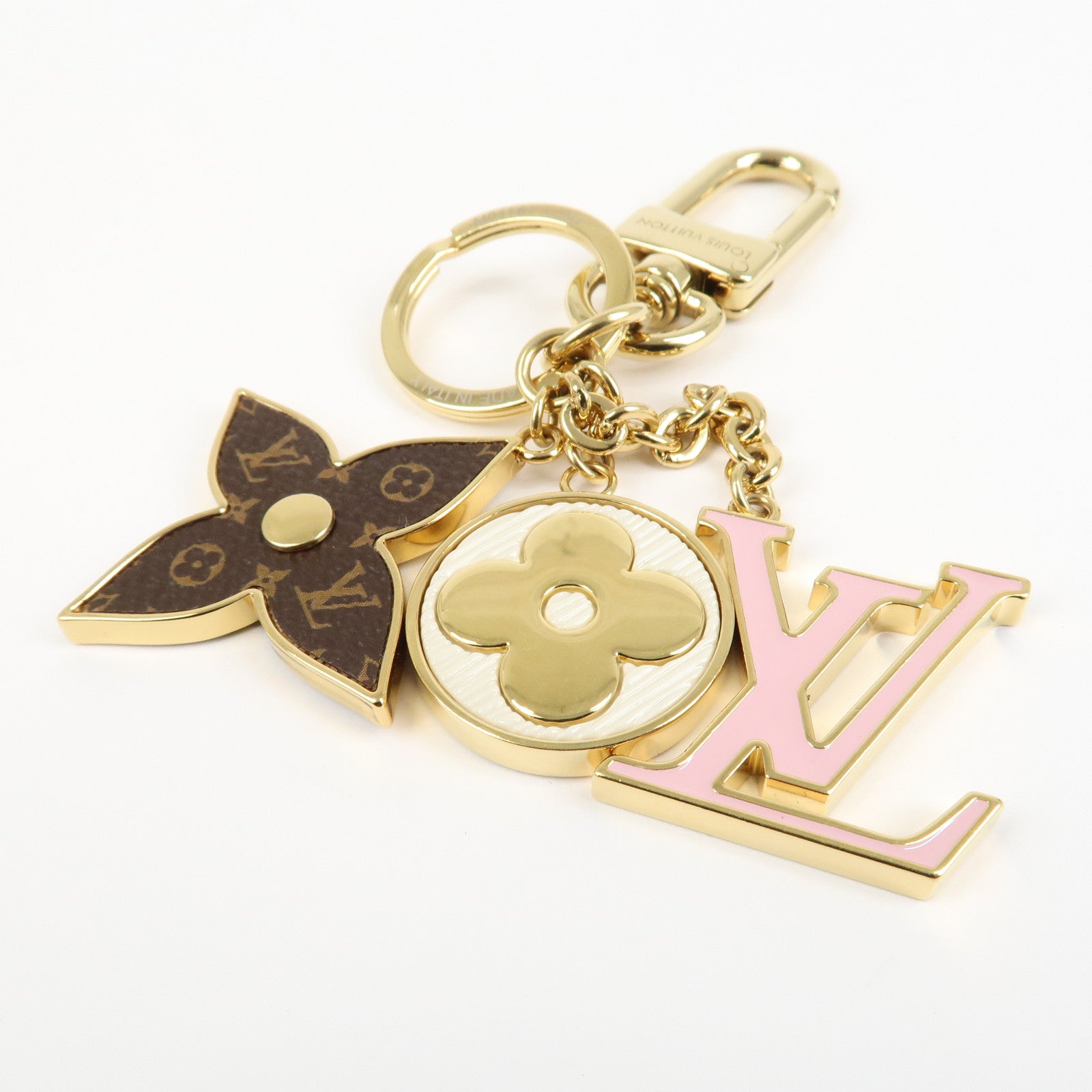 Louis Vuitton Key Chain Bag Charm Spring Street Gold M01187 Used