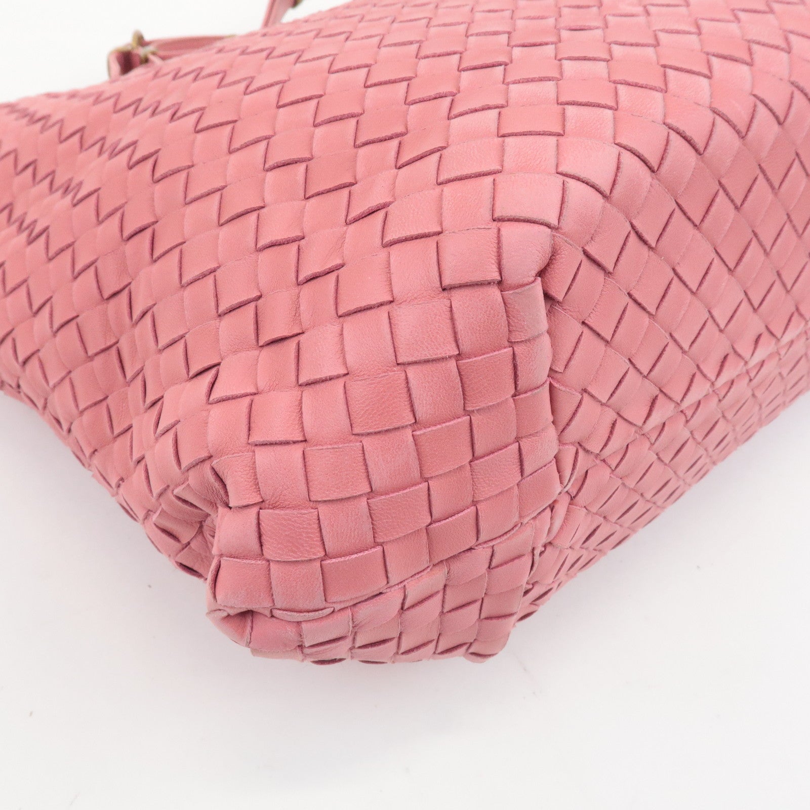 BOTTEGA VENETA Intrecciato Leather Tote Bag Pink 162197