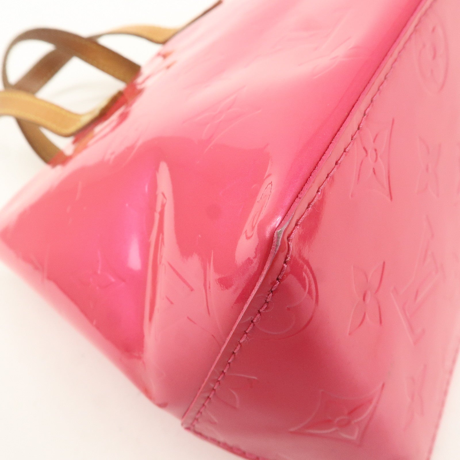 Louis Vuitton Monogram Vernis Lead PM Hand Bag Fuchsia Pink M91221