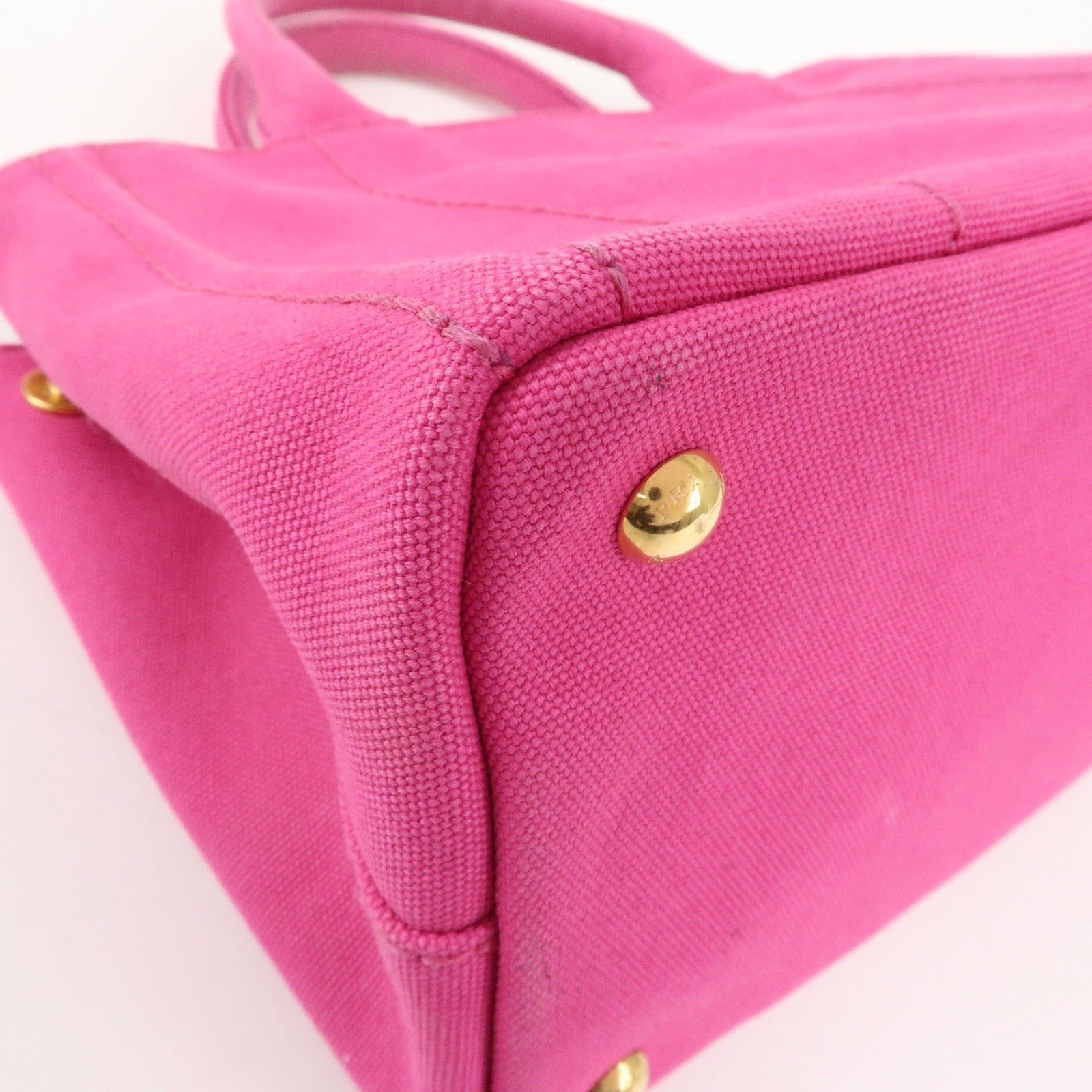 PRADA Canapa Mini Canvas 2Way Bag Hand Bag Pink 1BG439