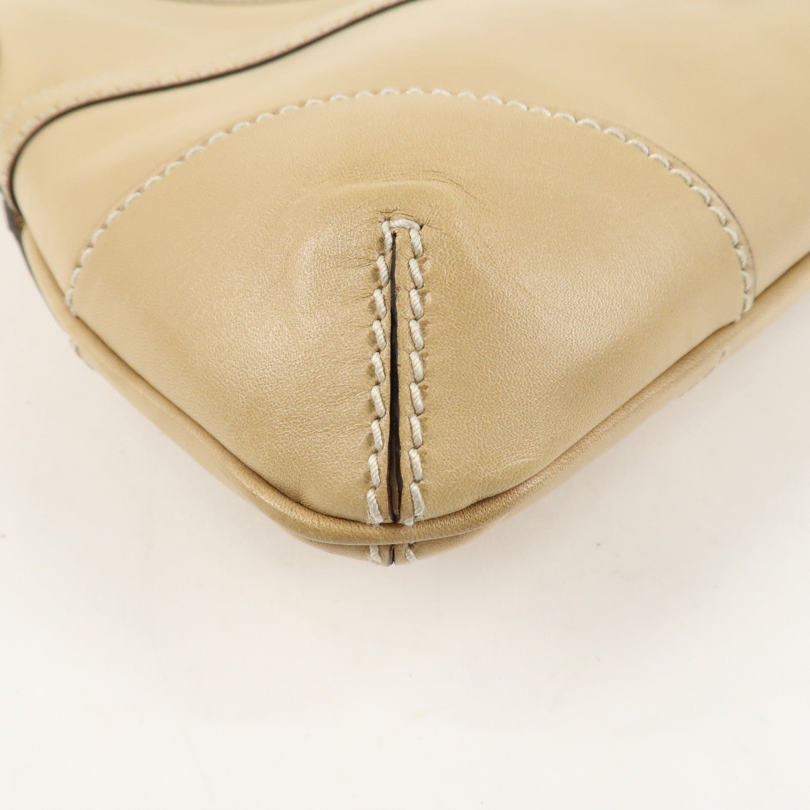 GUCCI Interlocking G Leather Shoulder Bag 114877 Beige