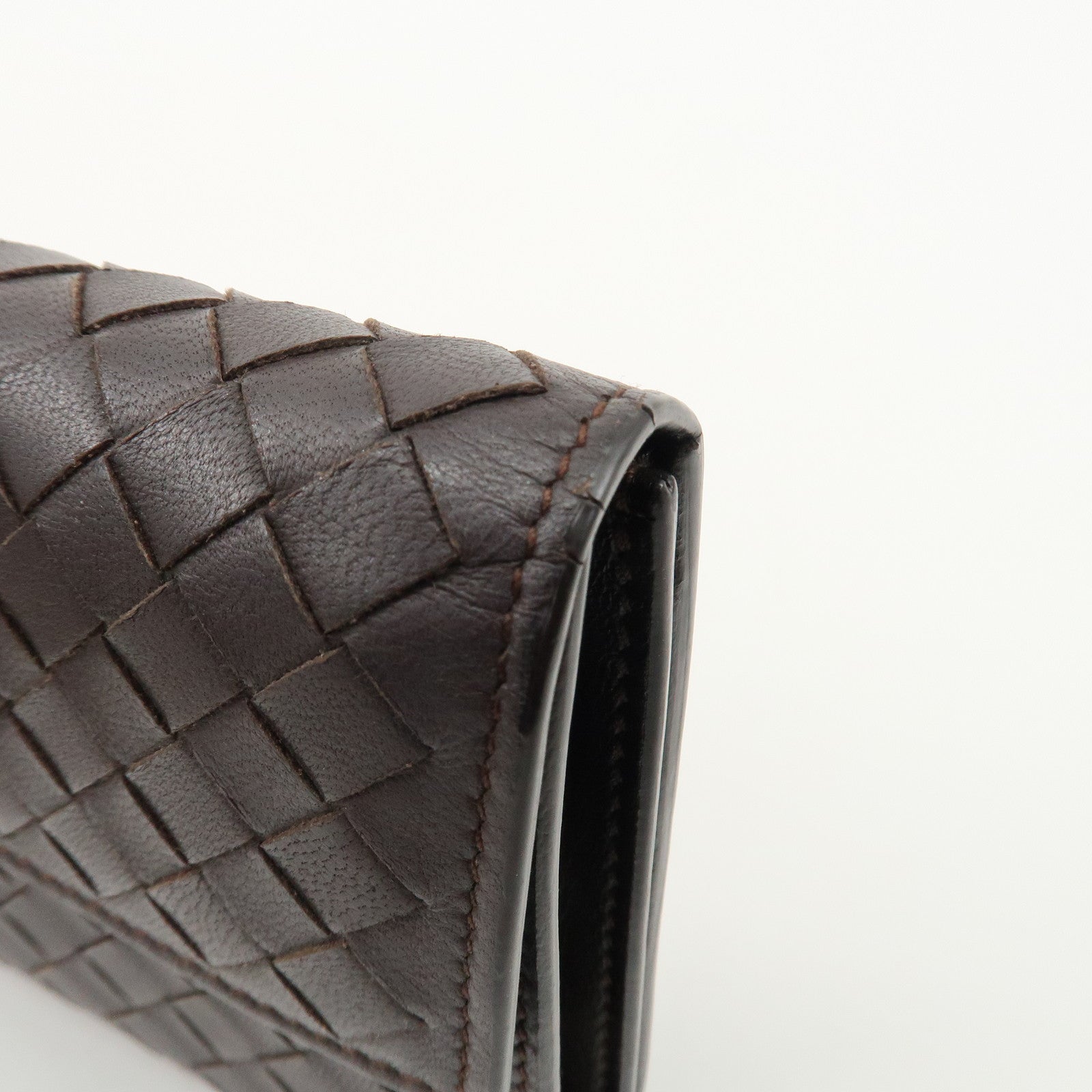 BOTTEGA VENETA Intrecciato Leather Bi-fold Long Wallet Butterfly