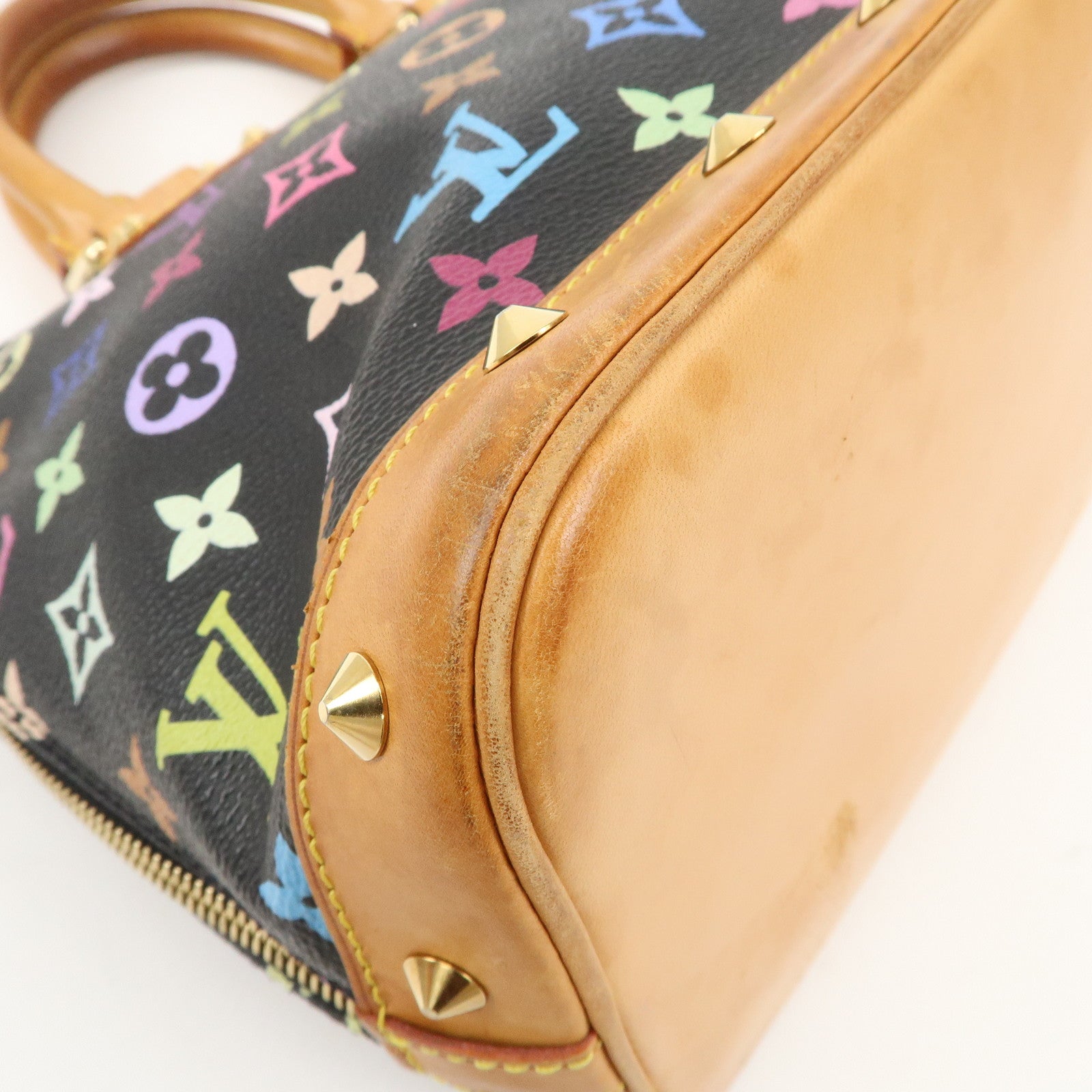 LOUIS VUITTON Monogram Multicolor Alma Hand Bag Noir M92646 Used