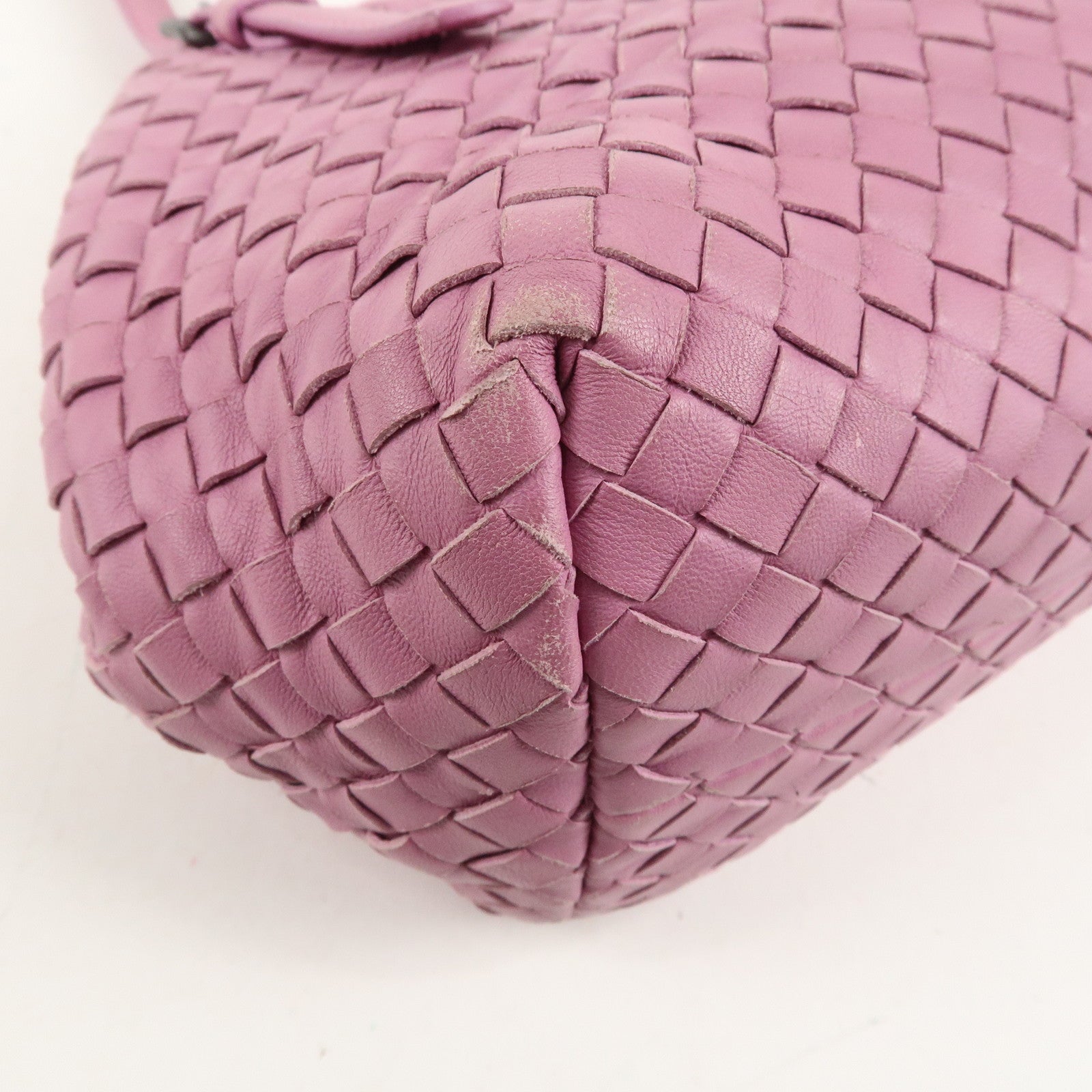 BOTTEGA VENETA Intrecciato Leather Mini Cesta Tote Bag Pink 481709