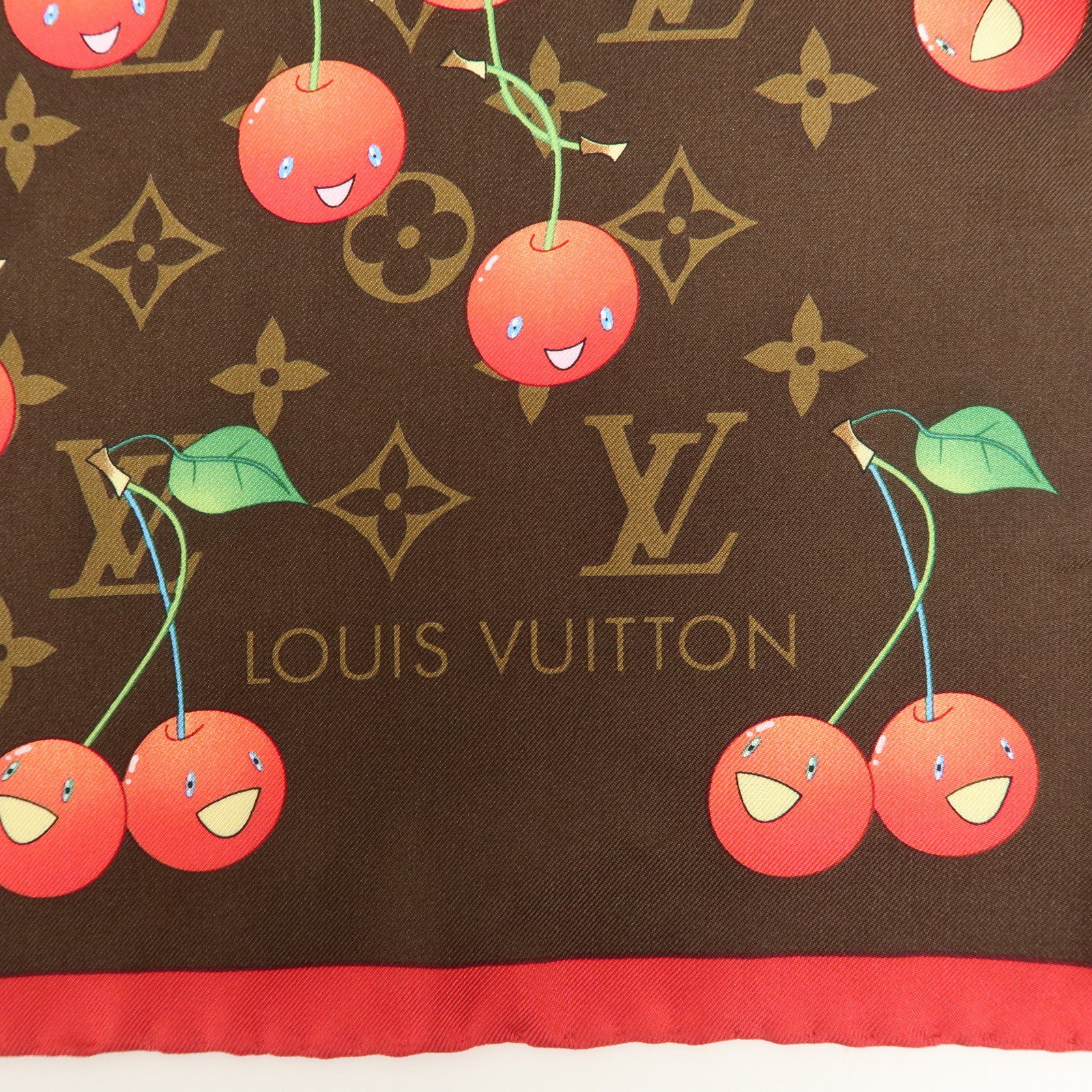 Louis Vuitton Monogram Cherry Silk 100% Scarf M71962