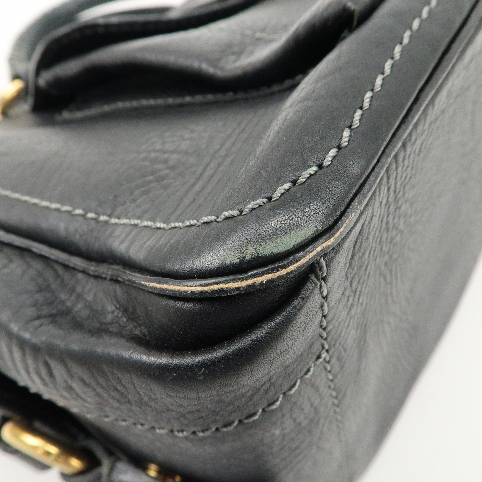 CELINE Leather Boogie Bag Hand Bag Black