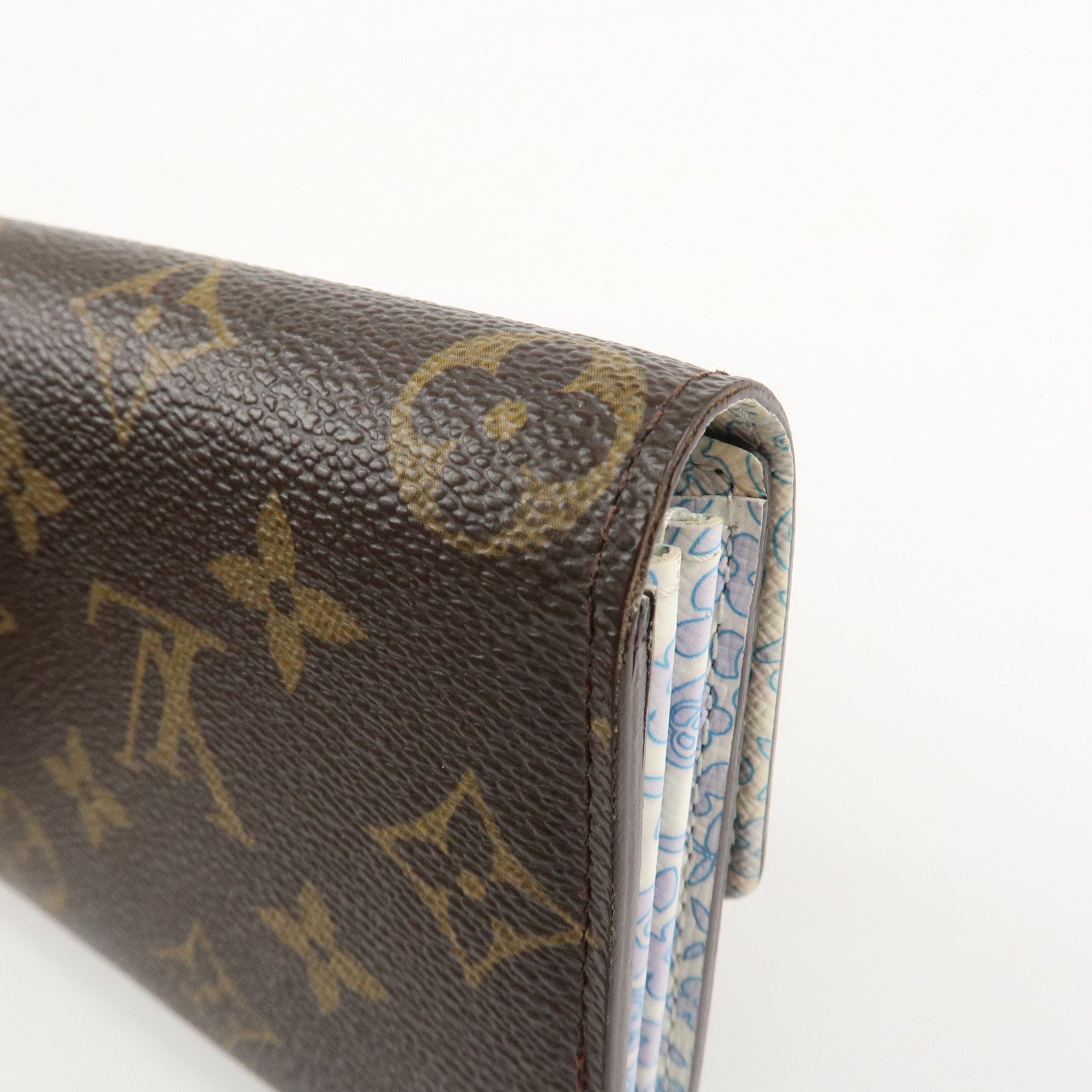 Louis Vuitton Monogram Fleuri Portefeuille Sarah Wallet *initialed Used