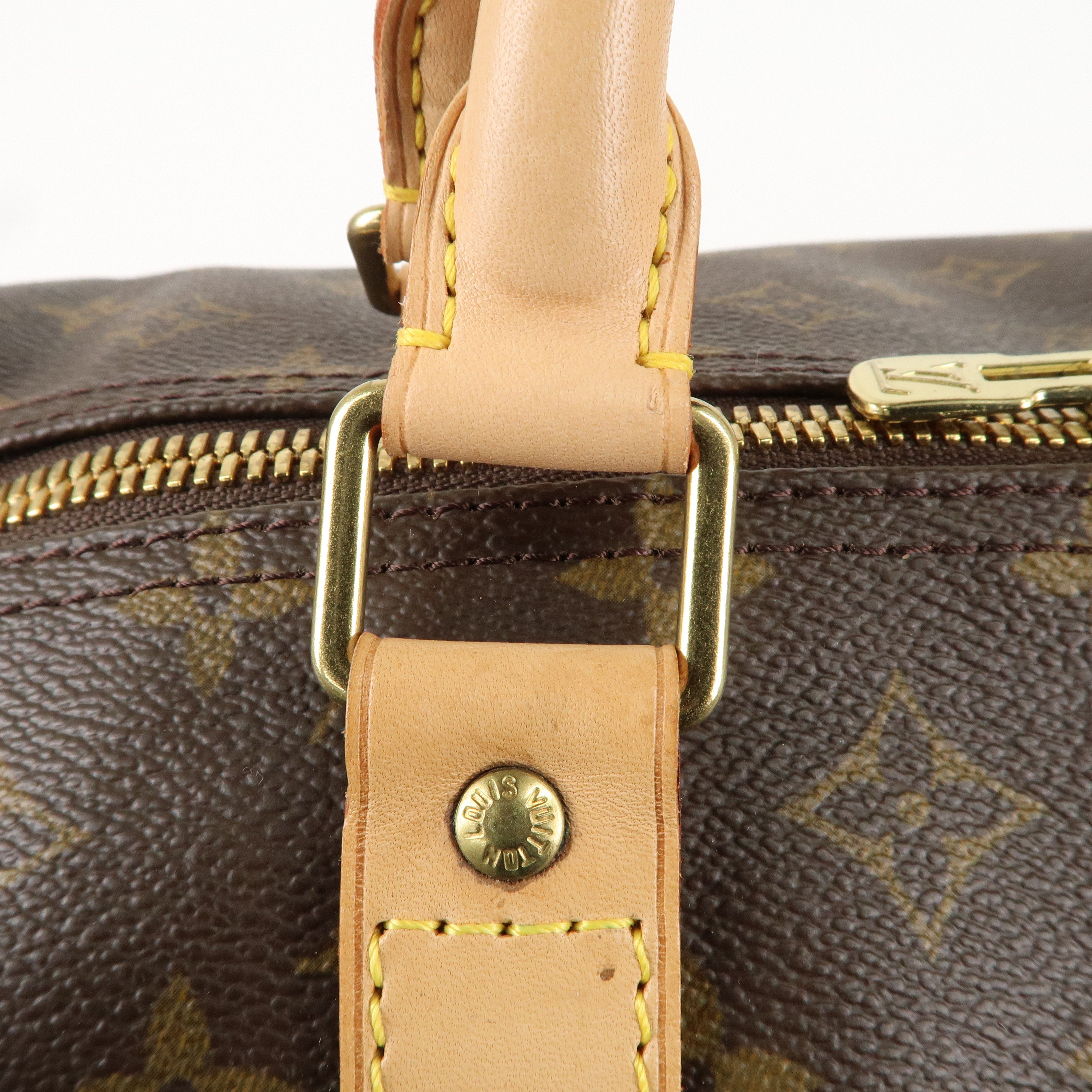 Louis Vuitton Monogram Keepall 60 Boston Bag Brown M42422