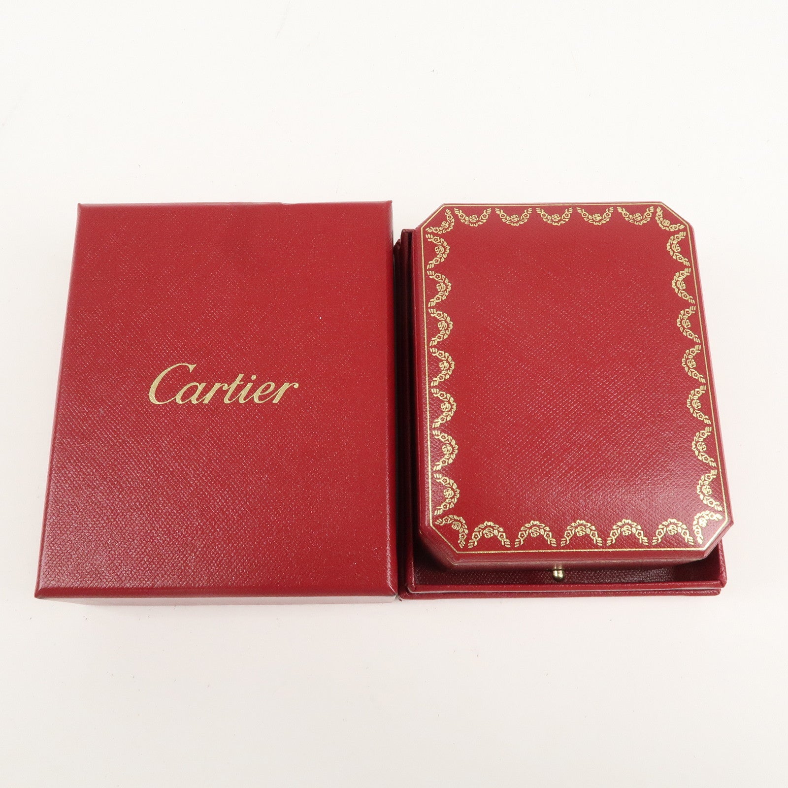 Cartier Set of 3 Pair Ring Box Display Box Jewelry Box Red