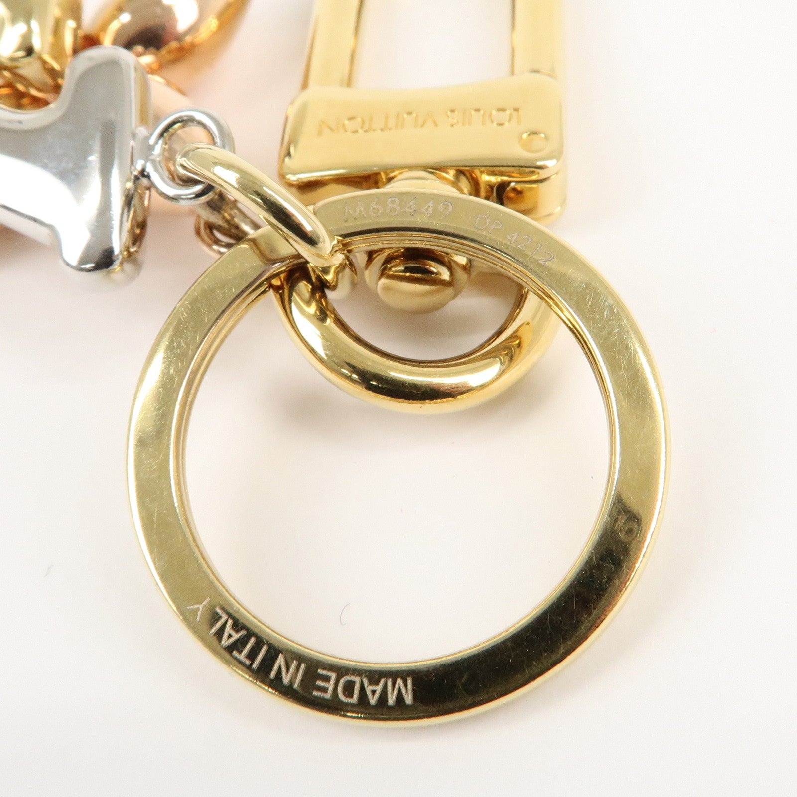 Louis Vuitton LV New Wave Key Chain Key Charm Gold M68449 Used