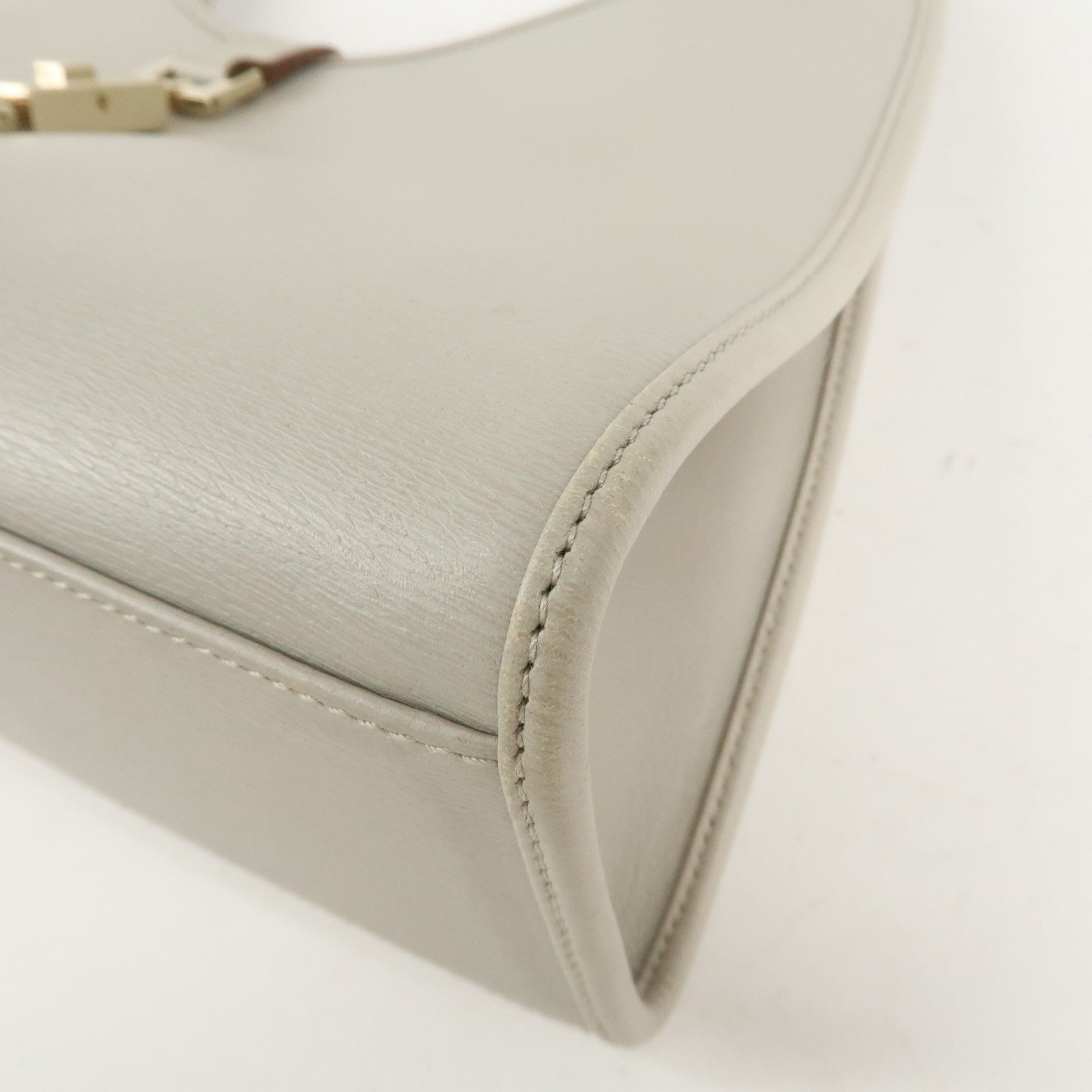 GUCCI Jackie Leather Shoulder Bag Ivory 002.1067