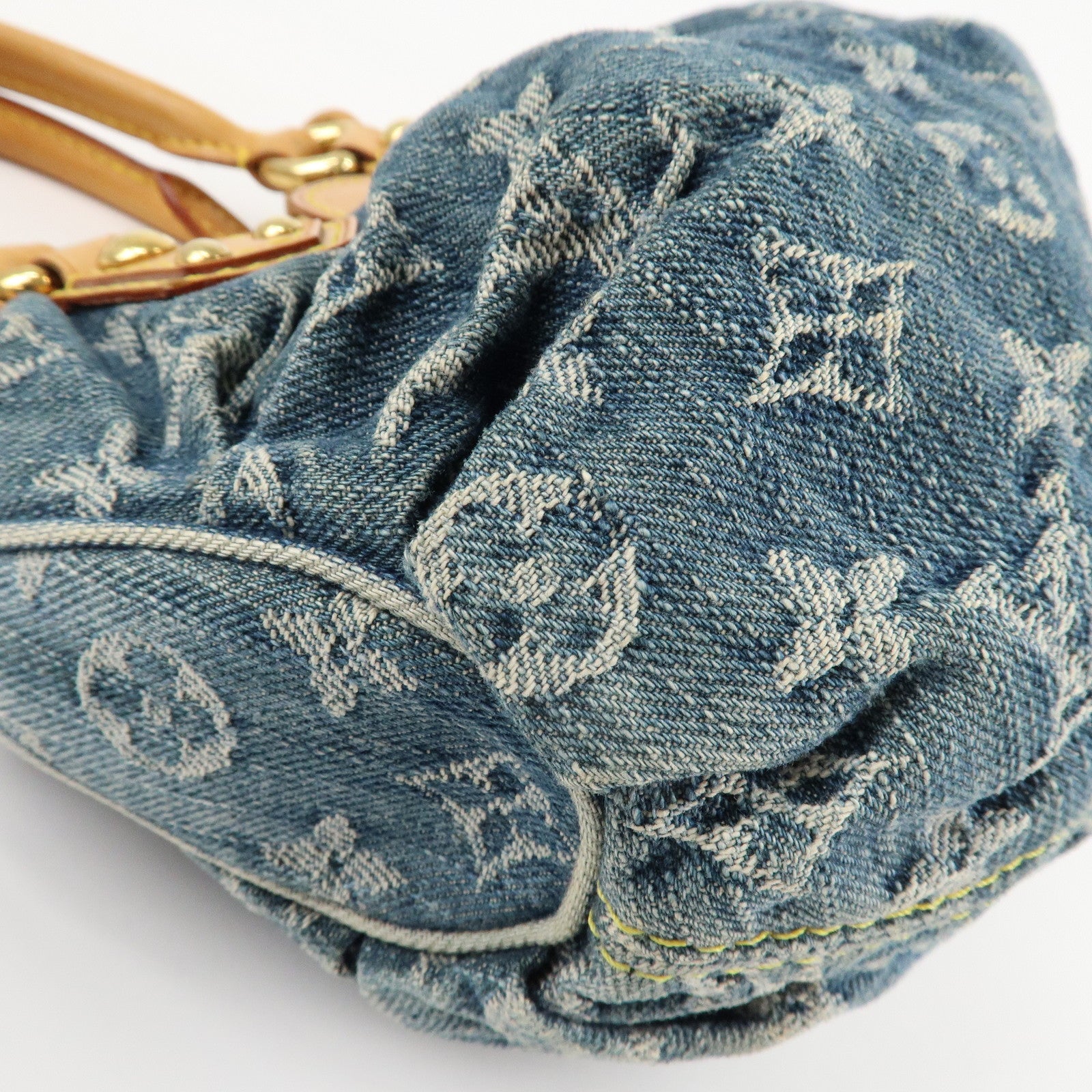 Louis Vuitton Monogram Denim Pleaty Hand Bag Blue M95020