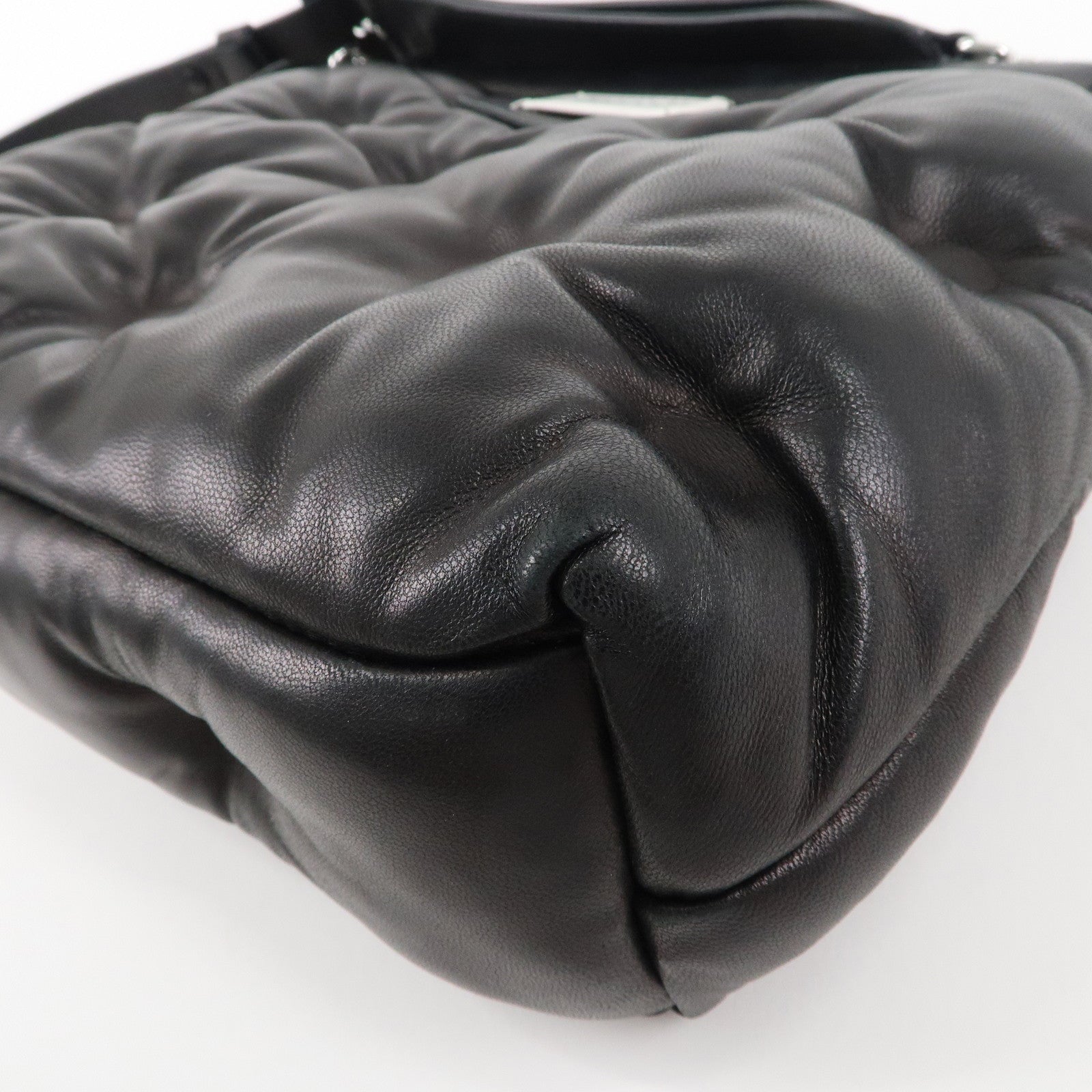 Maison Margiela Leather Grand Slam Shoulder Bag Black