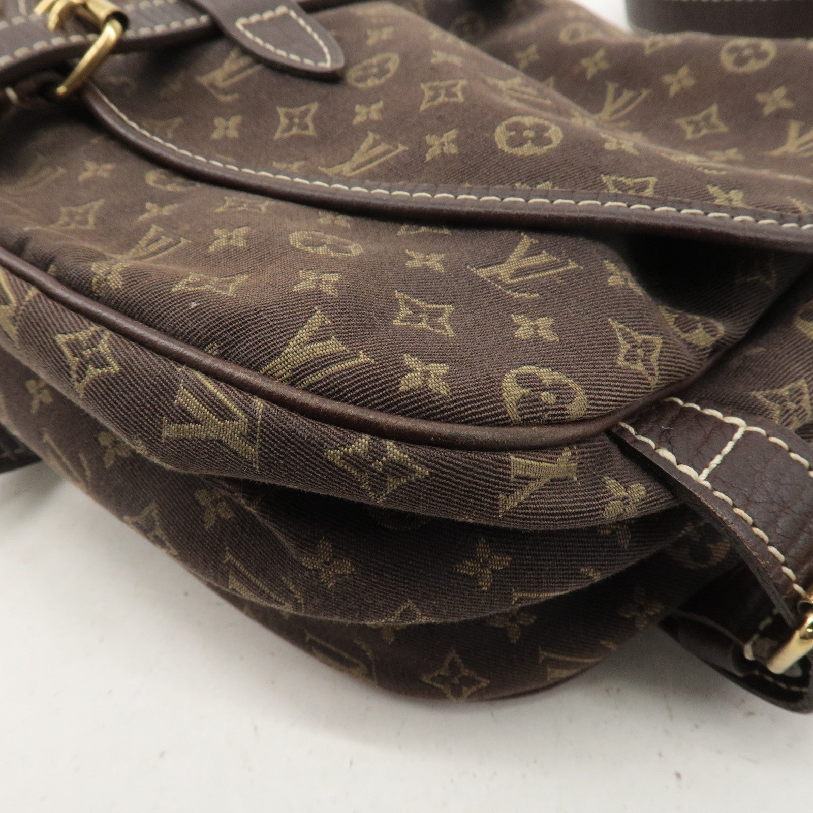 Louis Vuitton Monogram Mini Lin Saumur 30 Ebene Brown M95227