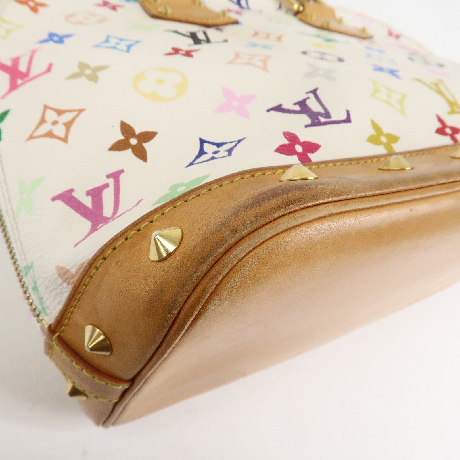 Louis Vuitton Monogram Multicolor Alma Hand Bag Blanc M92647 Used