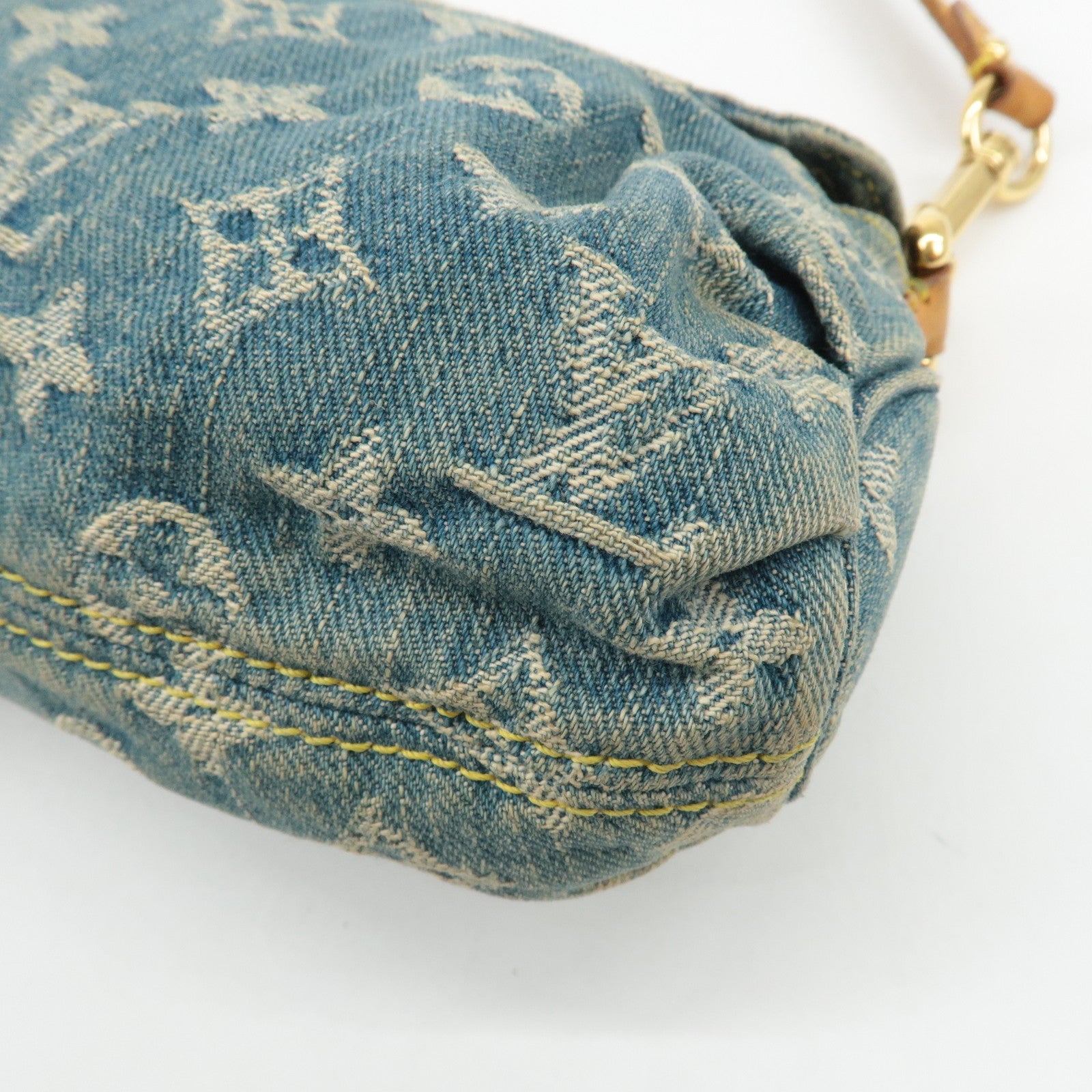 Louis Vuitton Monogram Denim Mini Pleaty Shoulder Bag M95050 Used