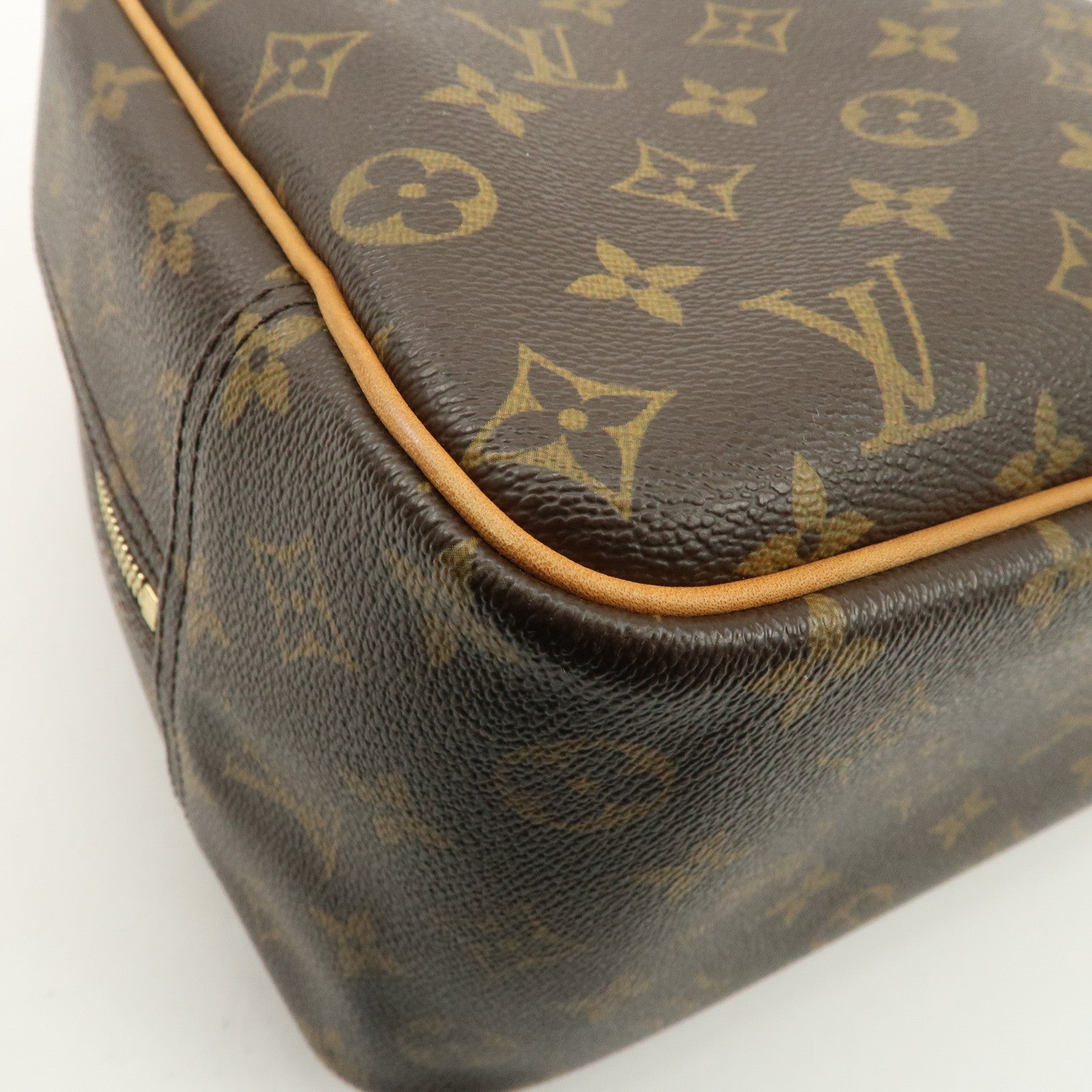 Louis Vuitton Monogram Deauville Hand Bag Brown M47270 Used