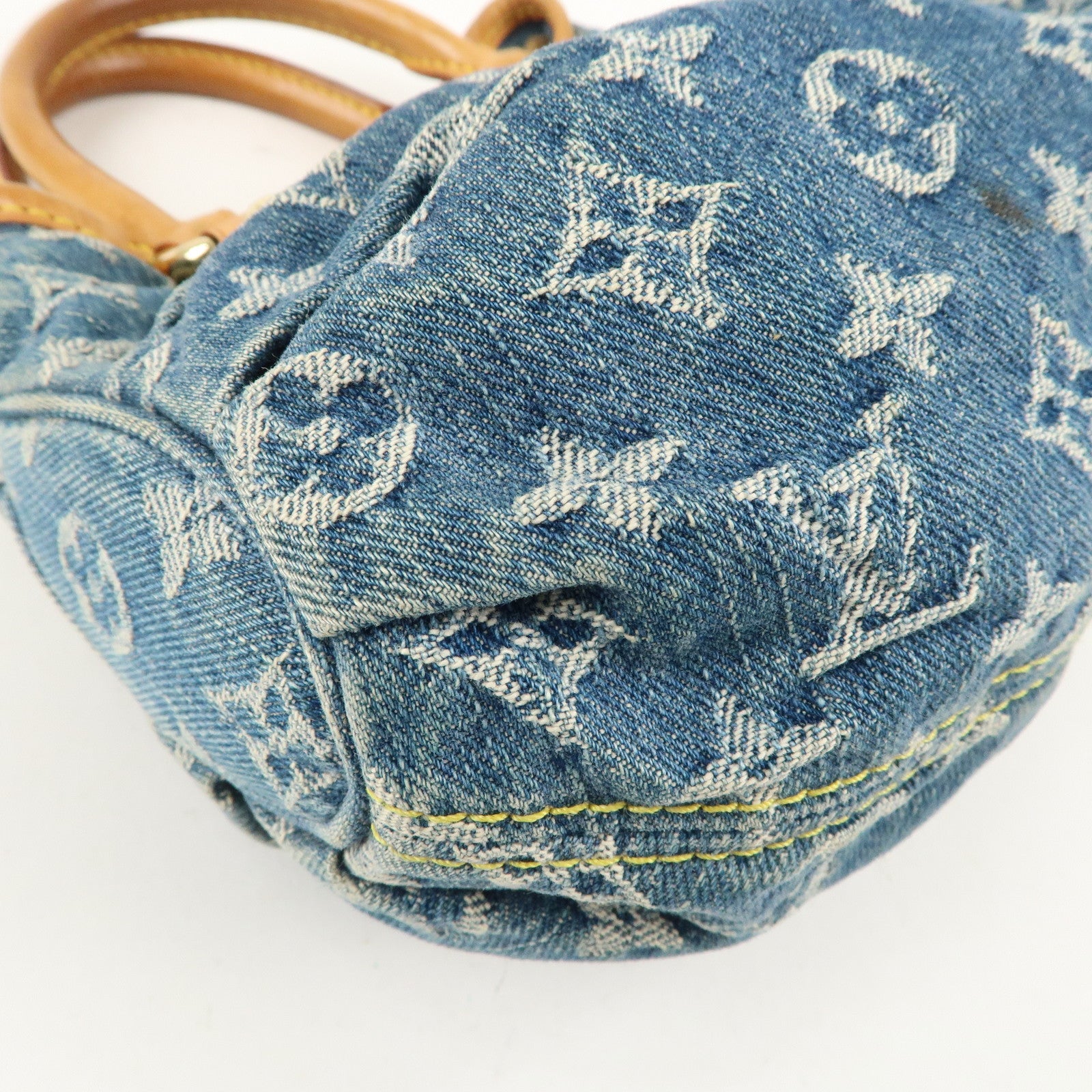 Louis Vuitton Monogram Denim Pleaty Hand Bag Blue M95020