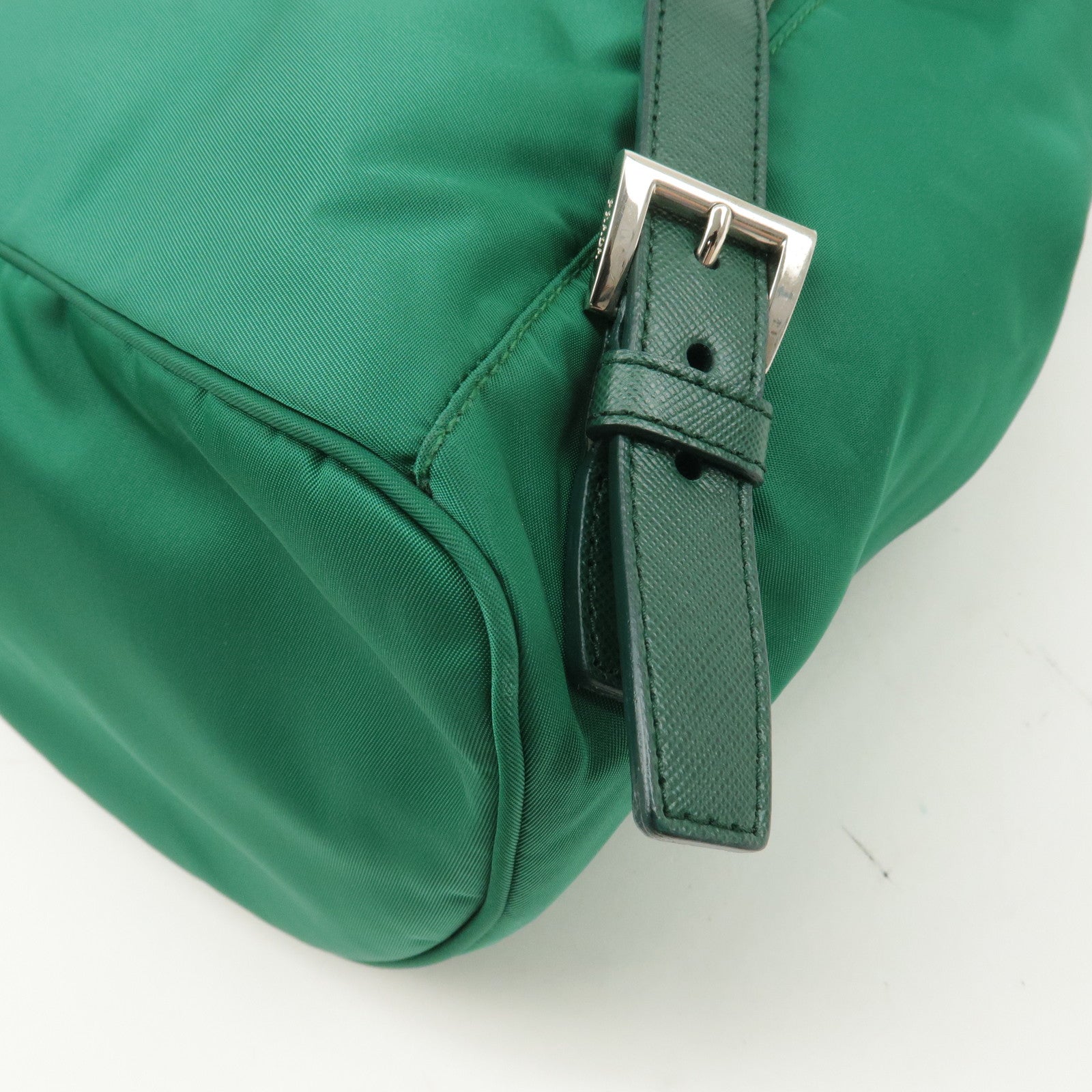 PRADA Nylon Leather Backpack Ruck Sack Green 1BZ032