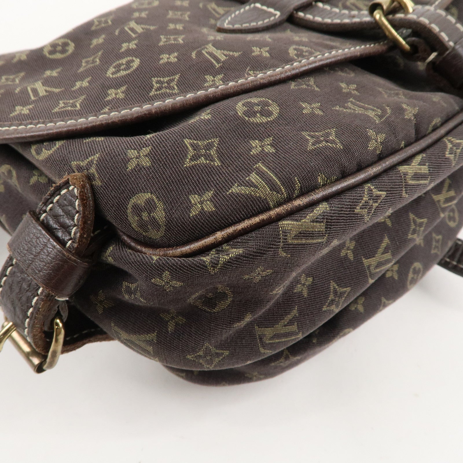 Louis Vuitton Monogram Mini Lin Saumur 30 Ebene Brown M95227