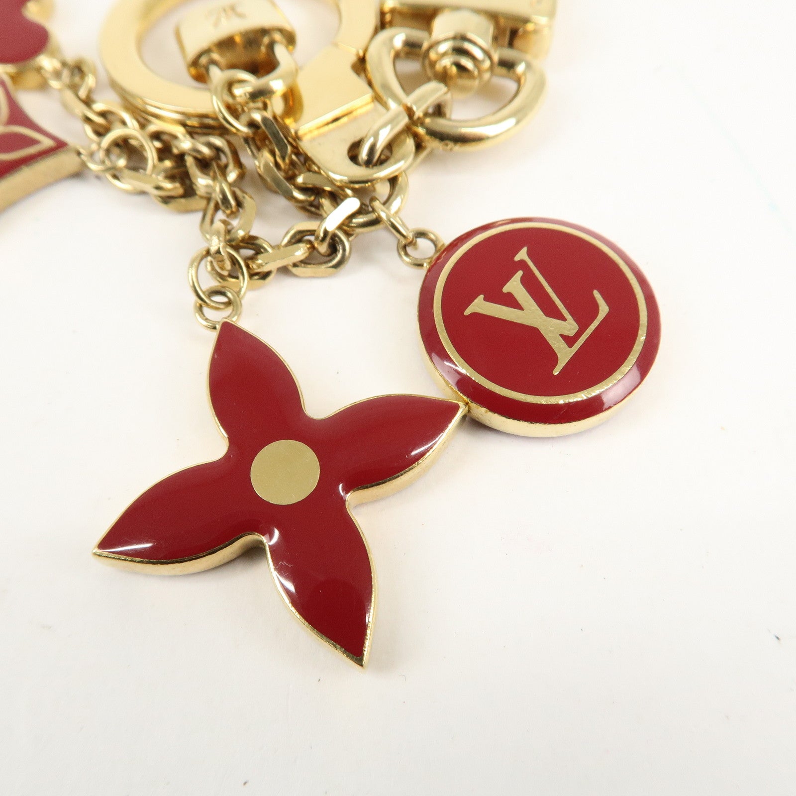 Louis Vuitton Porte Cles Panpelle Bag Charm Gold Red M91928 Used