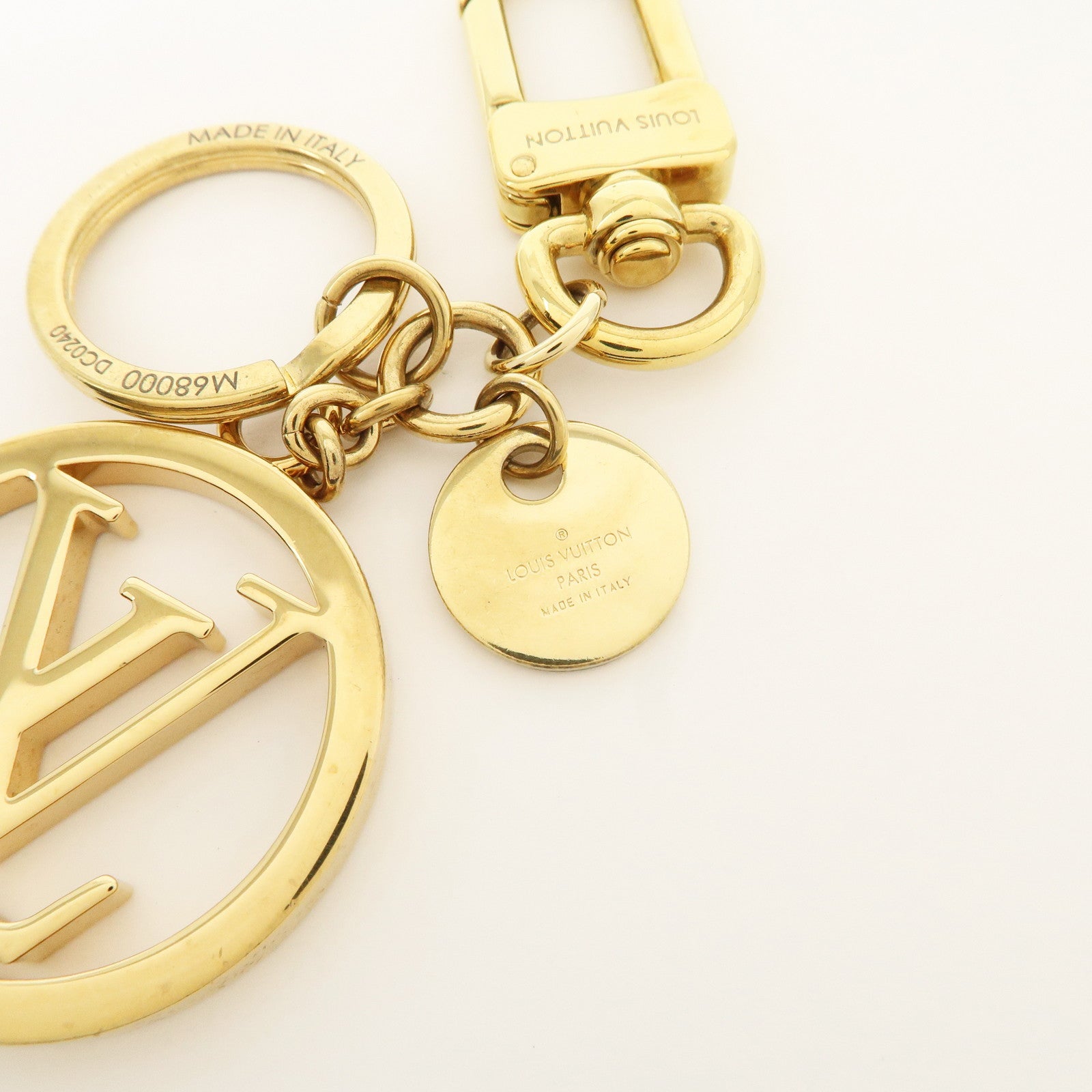 Louis Vuitton LV Circle Key Chain Bag Charm Gold M68000 Used