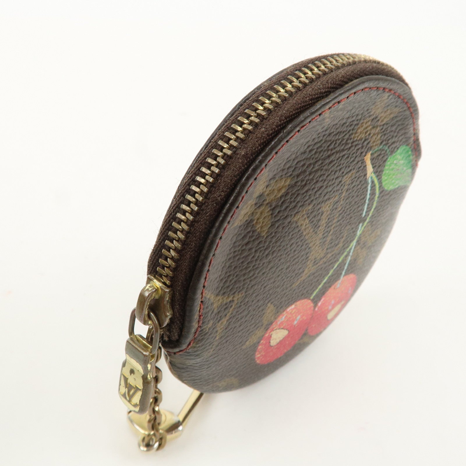 Louis Vuitton Monogram Cherry Porte Monnaie Rond Coin Case M95043 Used