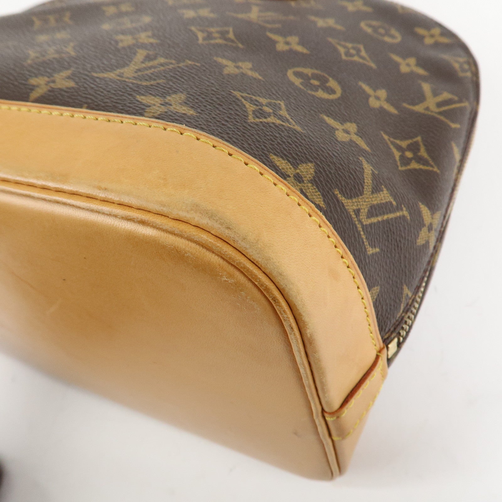 Louis Vuitton Monogram Alma Hand Bag Brown Gold Hardware M51130 Used