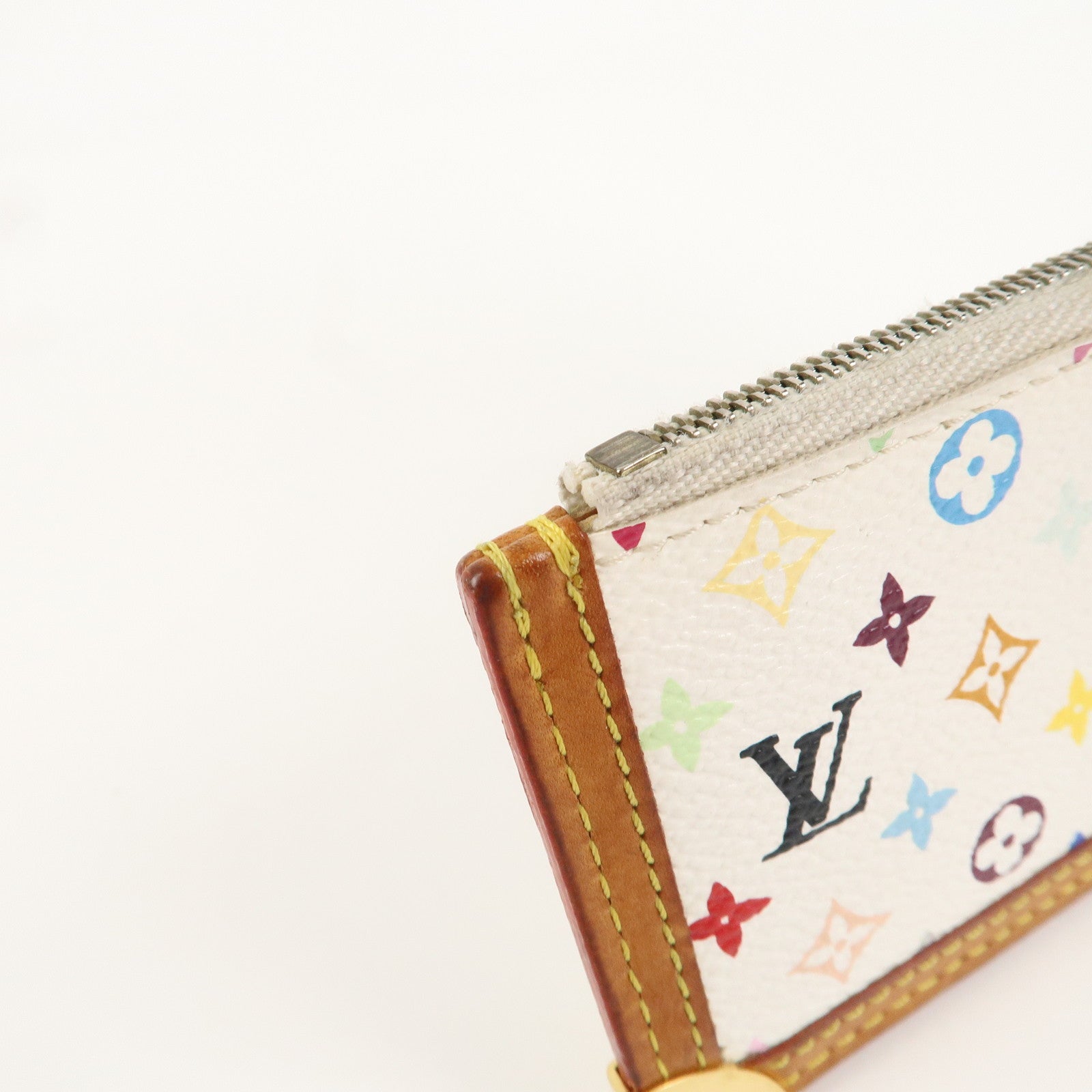 Louis Vuitton Monogram Multi Color Pochette Cles Blanc M92655