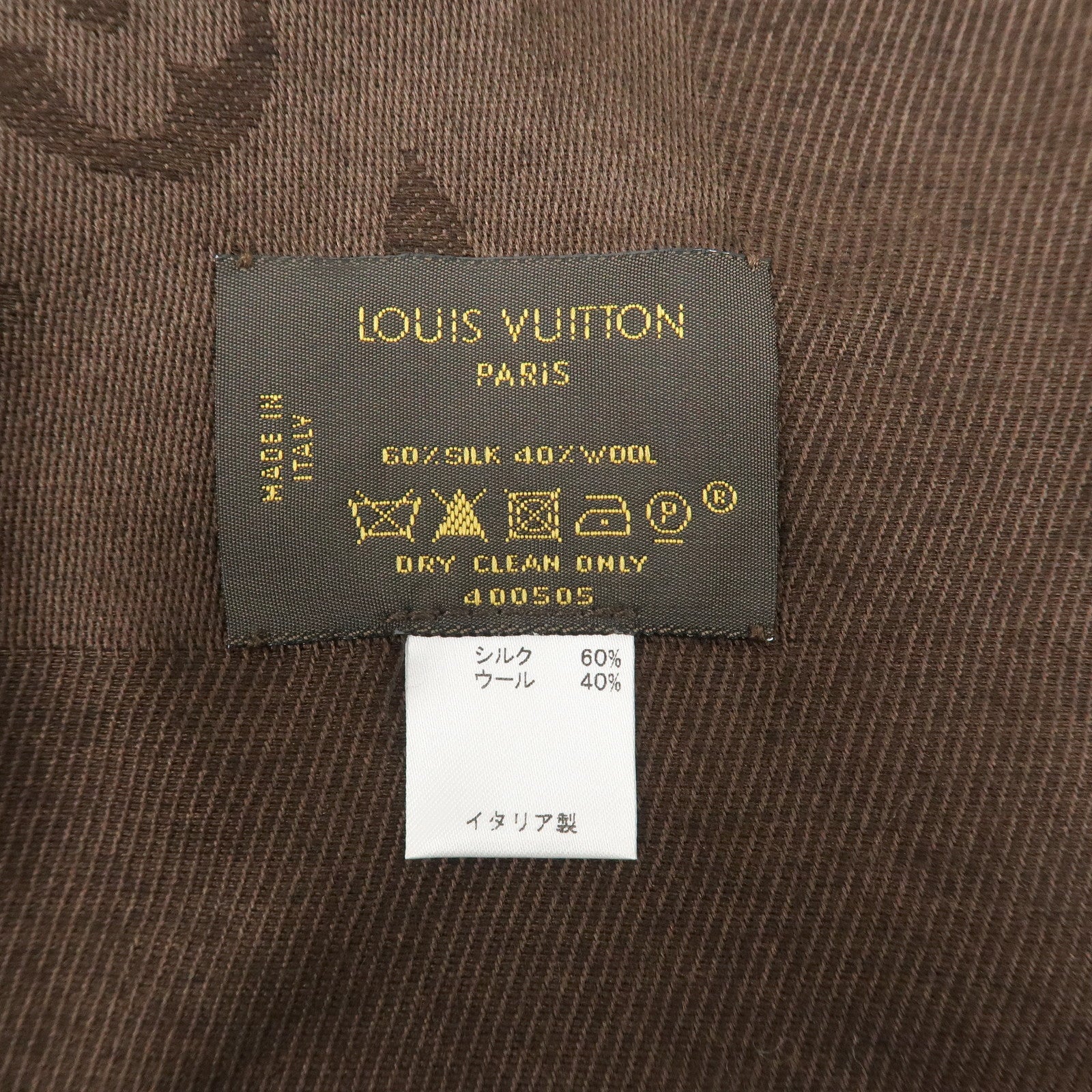 Louis Vuitton Monogram Shine Shawl Stole Scarf Brown 401910 Used