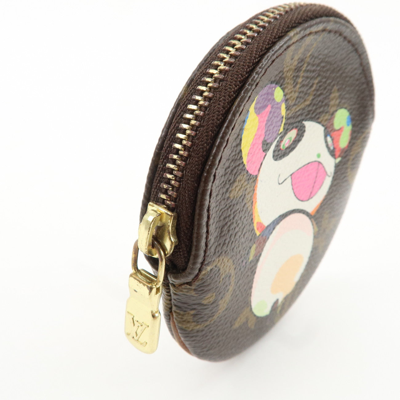 AuthLouis Vuitton Monogram Panda Porte Monnaie Coin Case Brown M61928