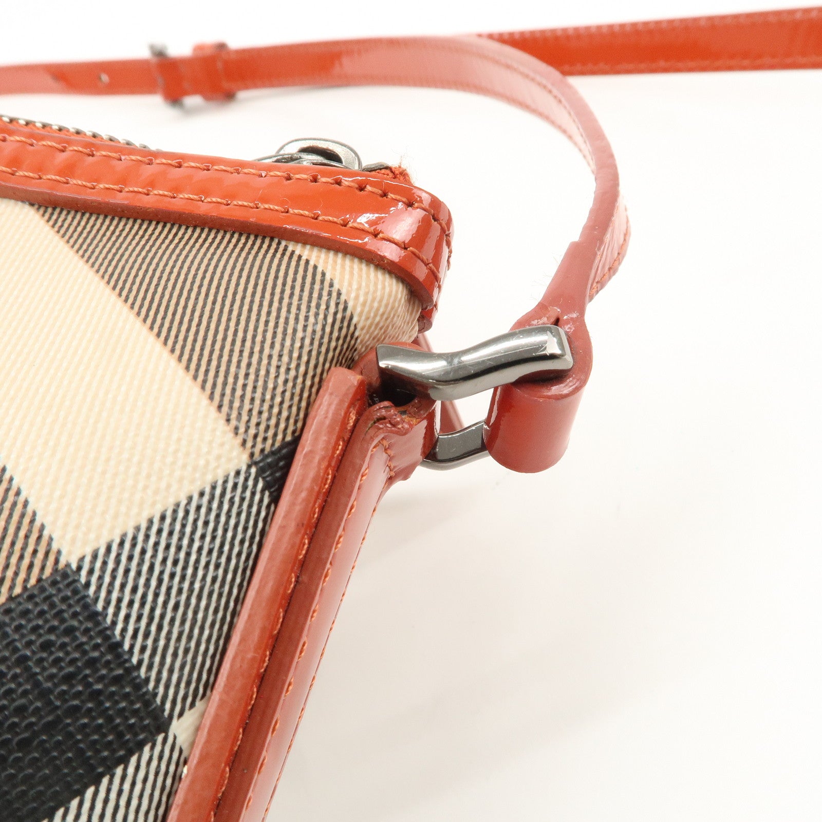 BURBERRY PVC Leather Shoulder Bag Crossbody Bag Beige Orange