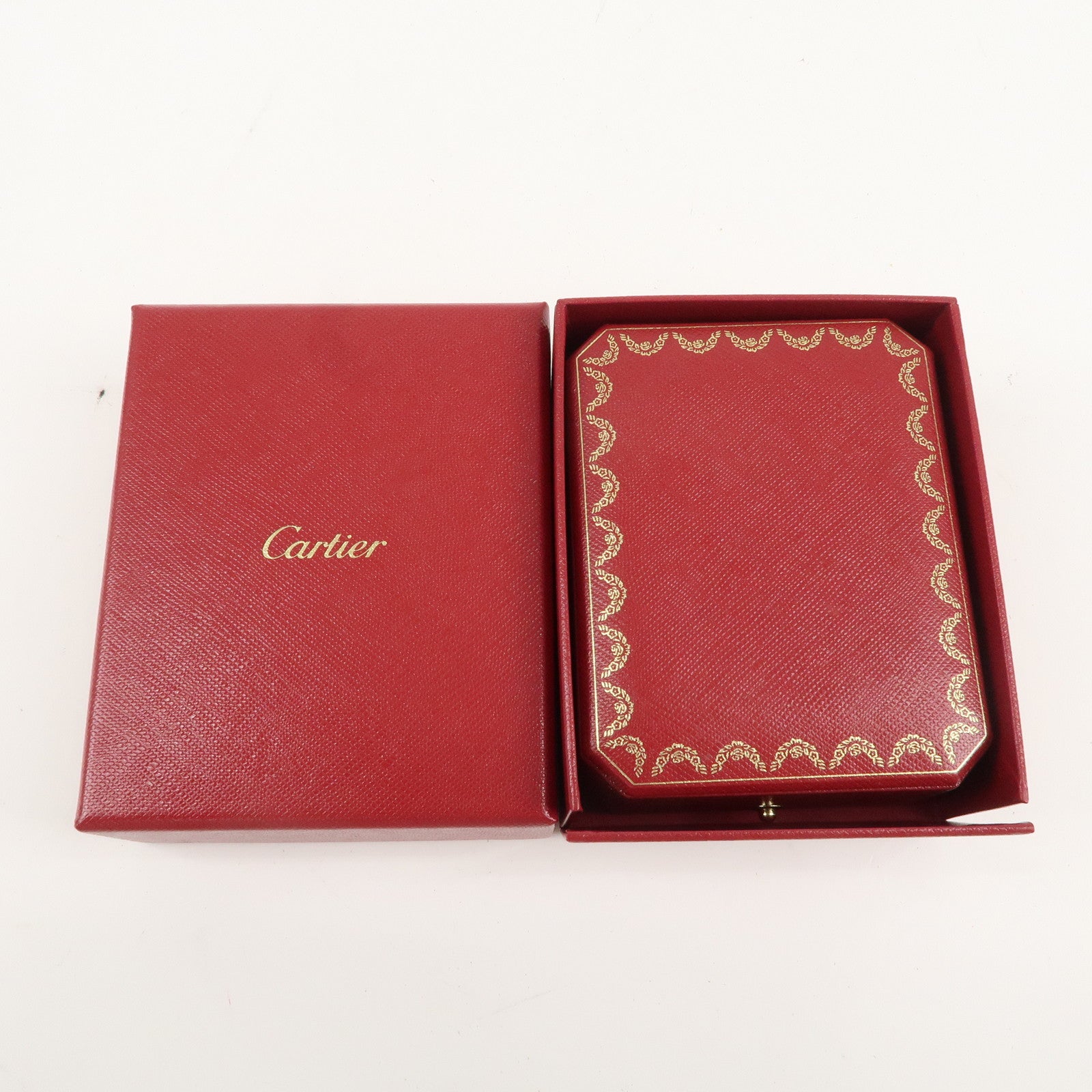 Cartier Set of 2 Pair Ring Box Display Box Jewelry Box Red