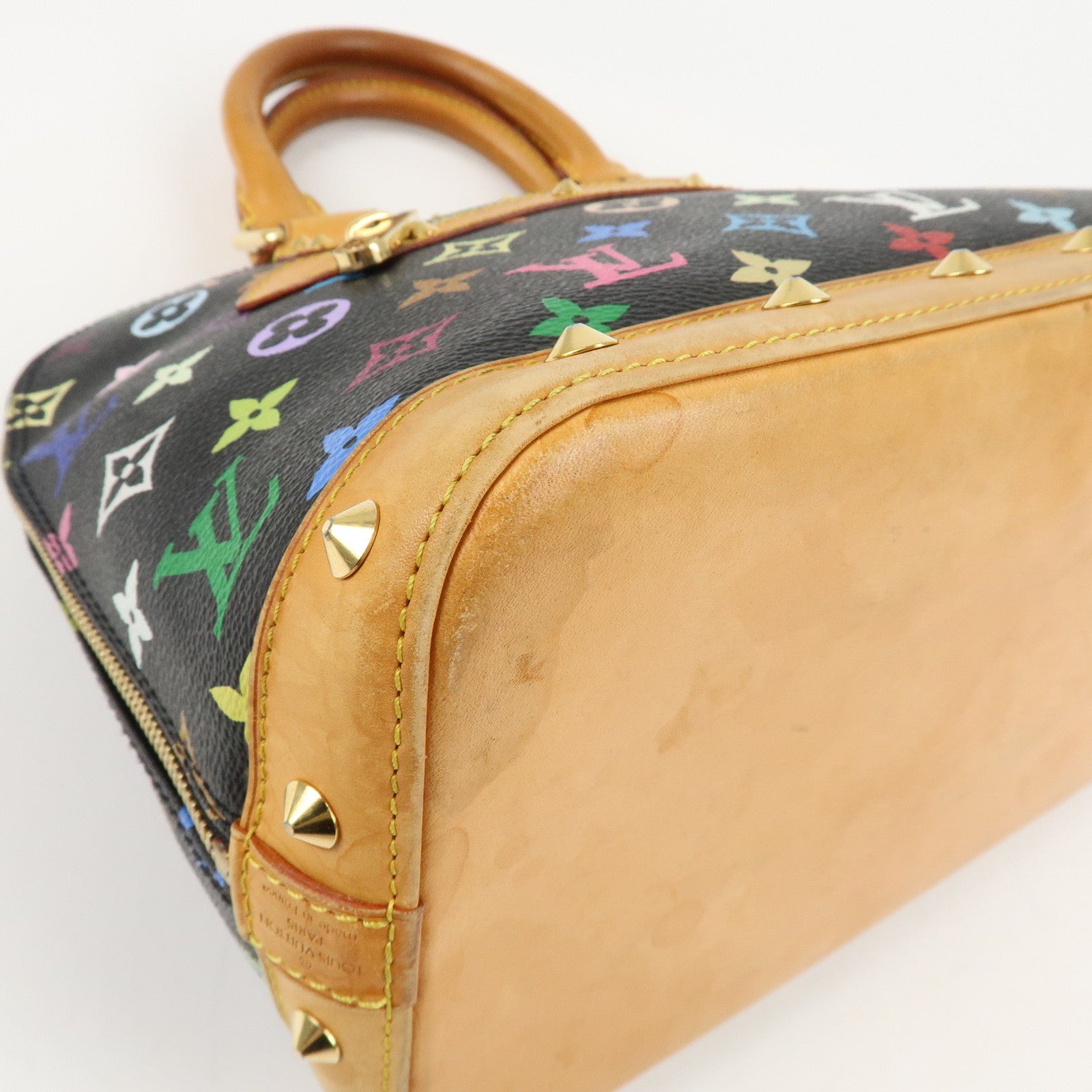 Louis Vuitton Monogram Multicolor Alma Hand Bag Noir M92646 Used