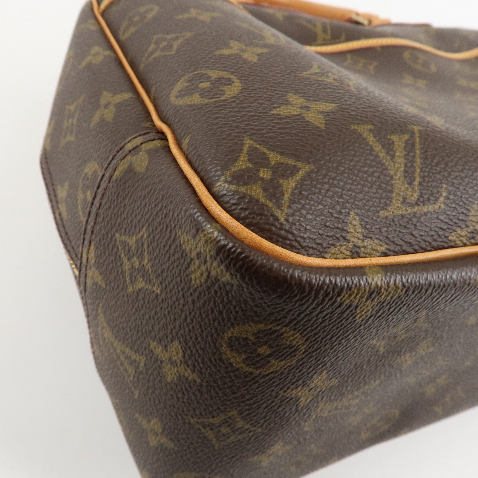 Louis Vuitton Monogram Deauville Hand Bag Brown M47270 Used