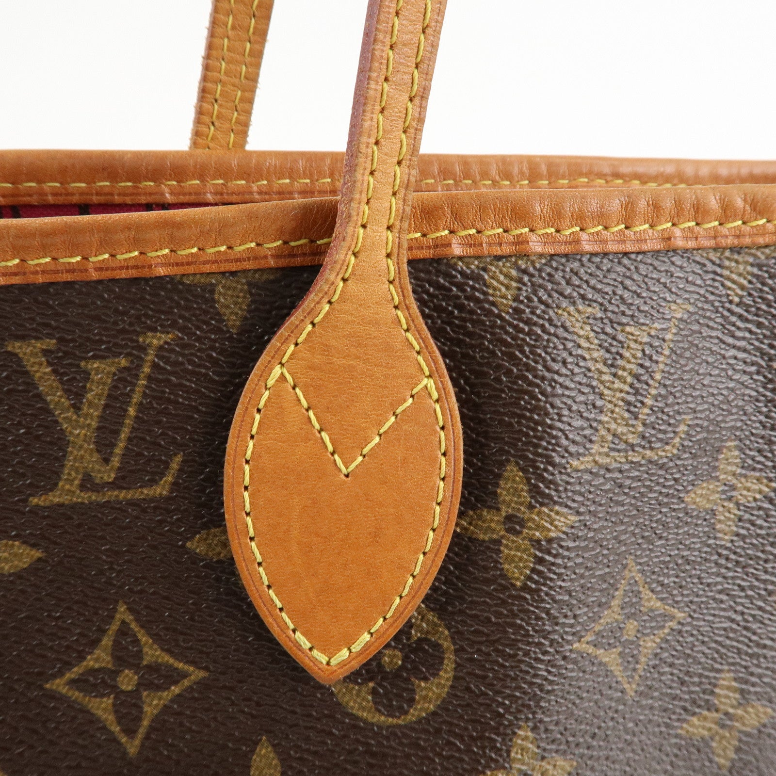 Louis Vuitton Monogram Neverfull MM Tote Bag Fuchisia M40996 Used