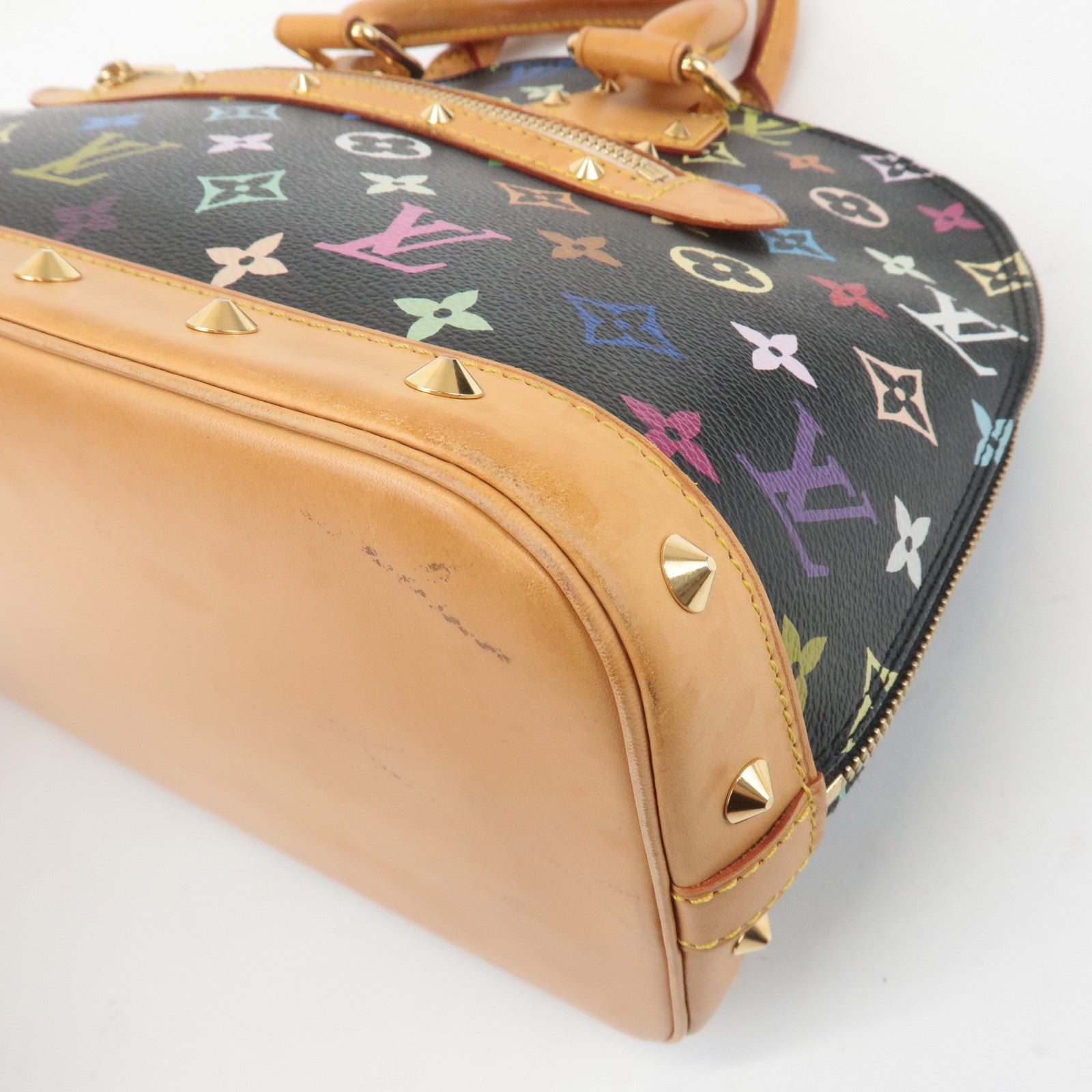 Louis Vuitton Monogram Multi Color Alma Hand Bag Noir M92646 Used