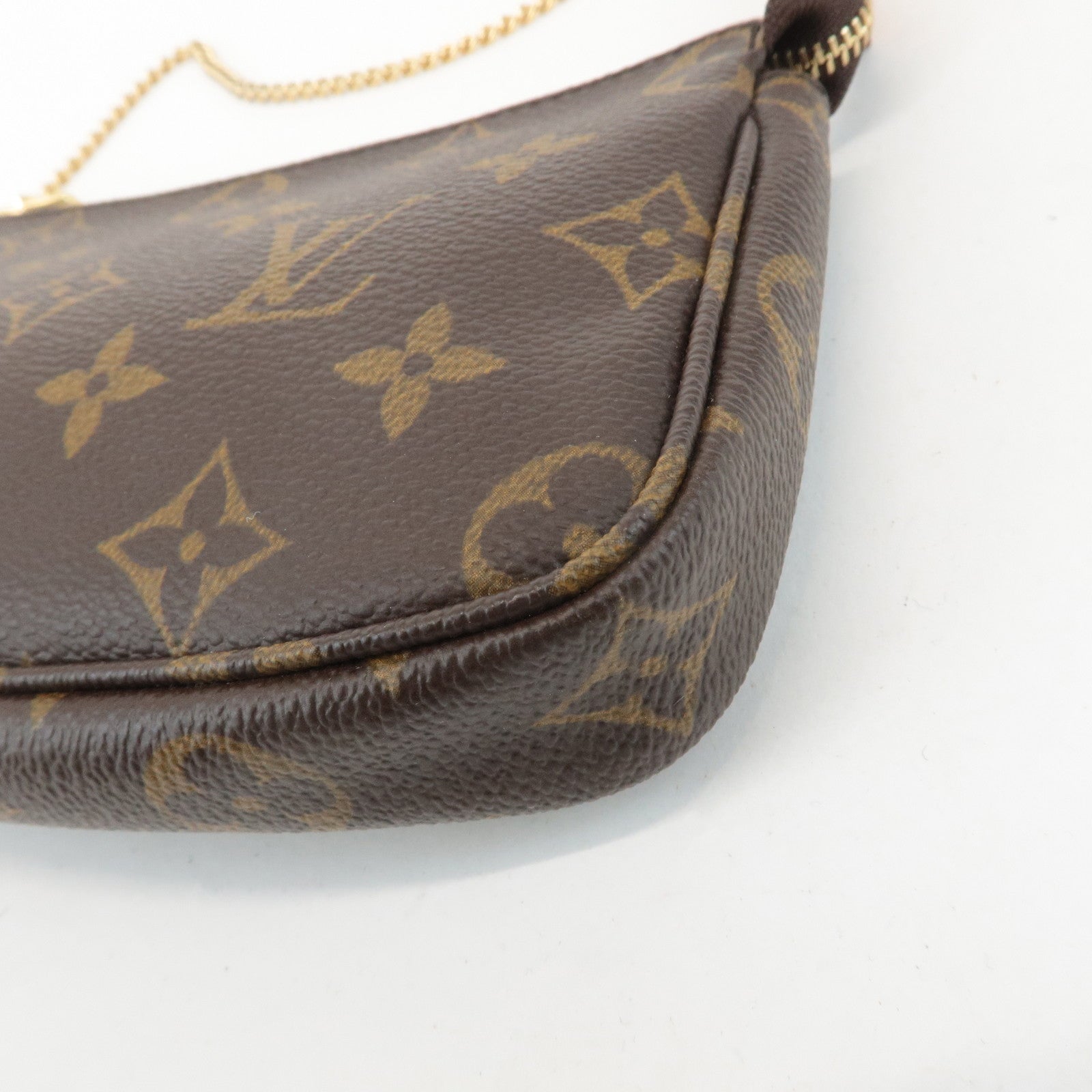 Louis Vuitton Bucket PM Pouch Hand Bag Brown Gold Hardware